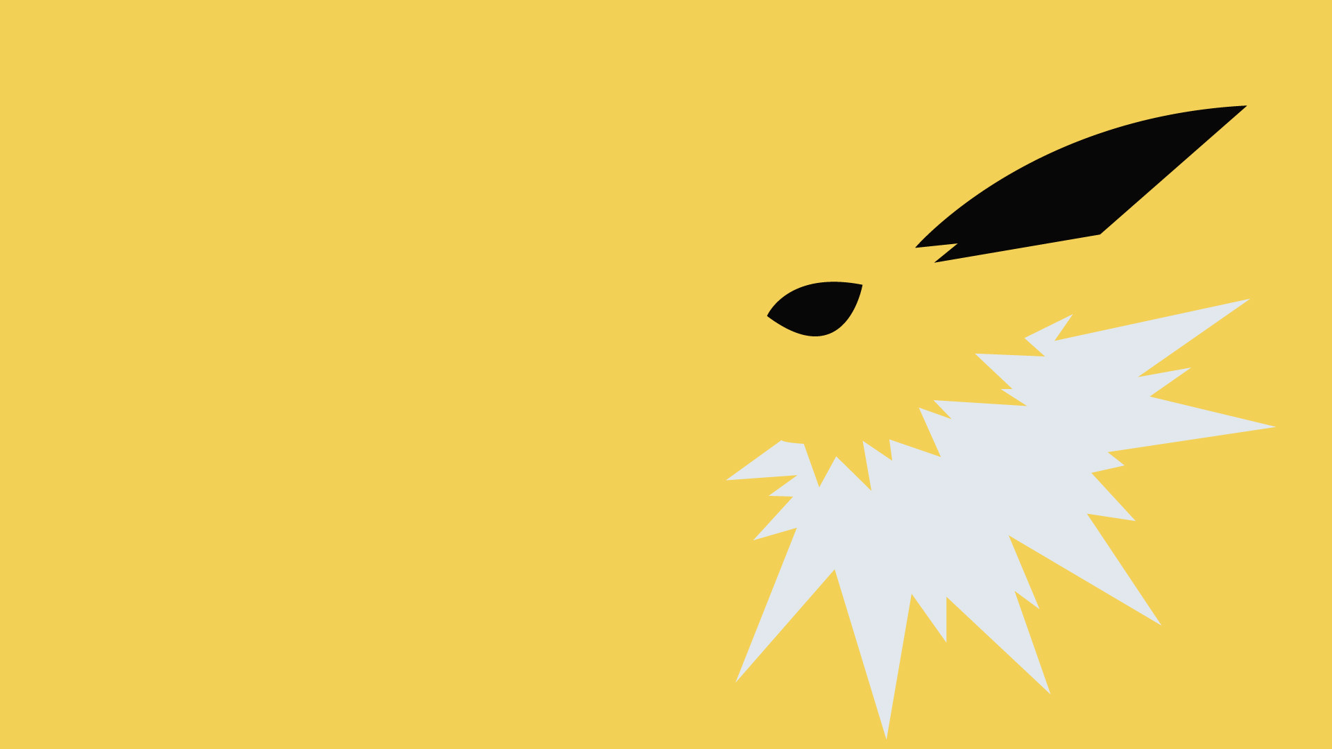 Jolteon, Pokémon, Minimalista, Giallo, Full HD, sfondo per portatile