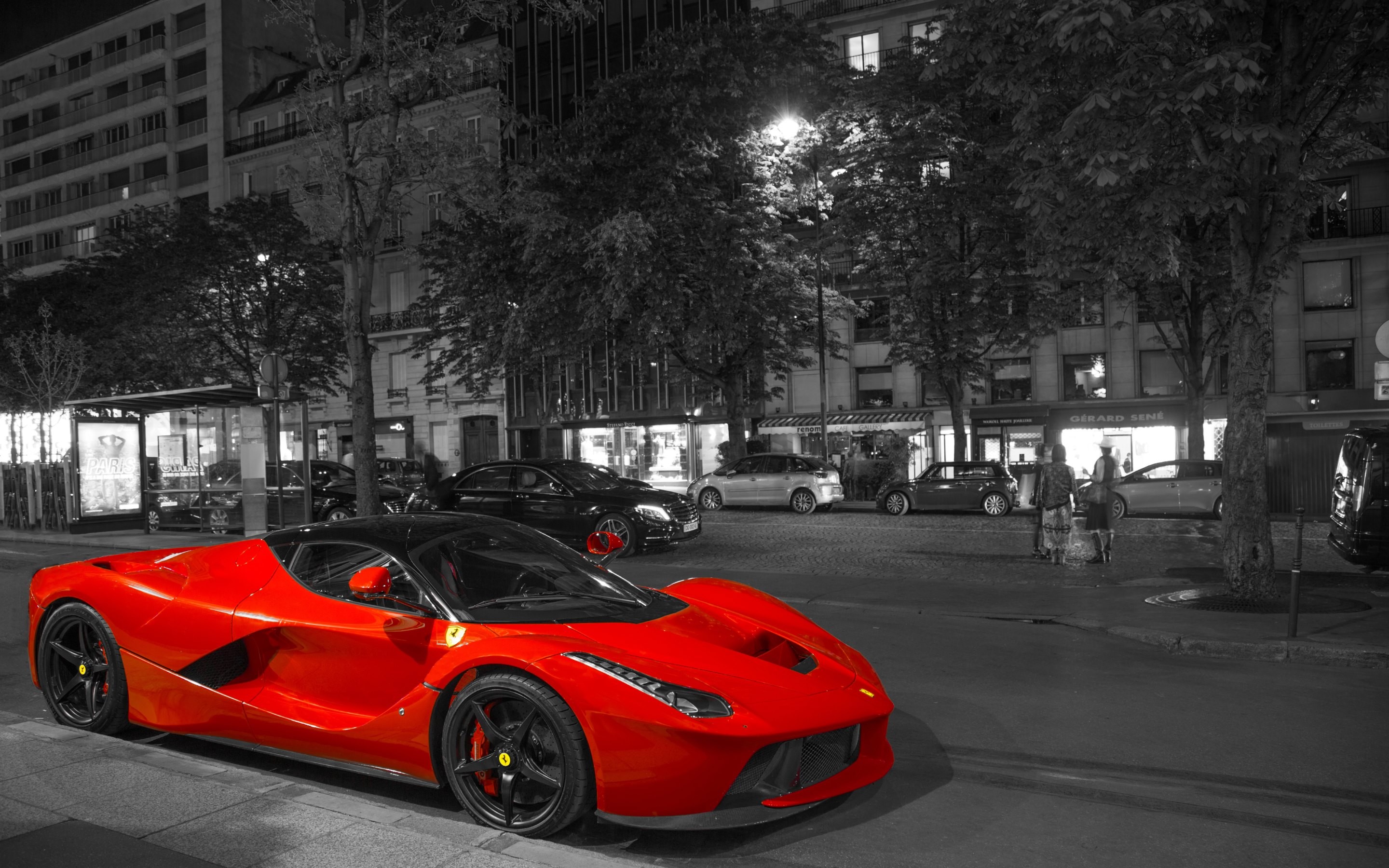 LaFerrari, Ferrari, Colore selettivo, Città, 2K, sfondo Windows 11