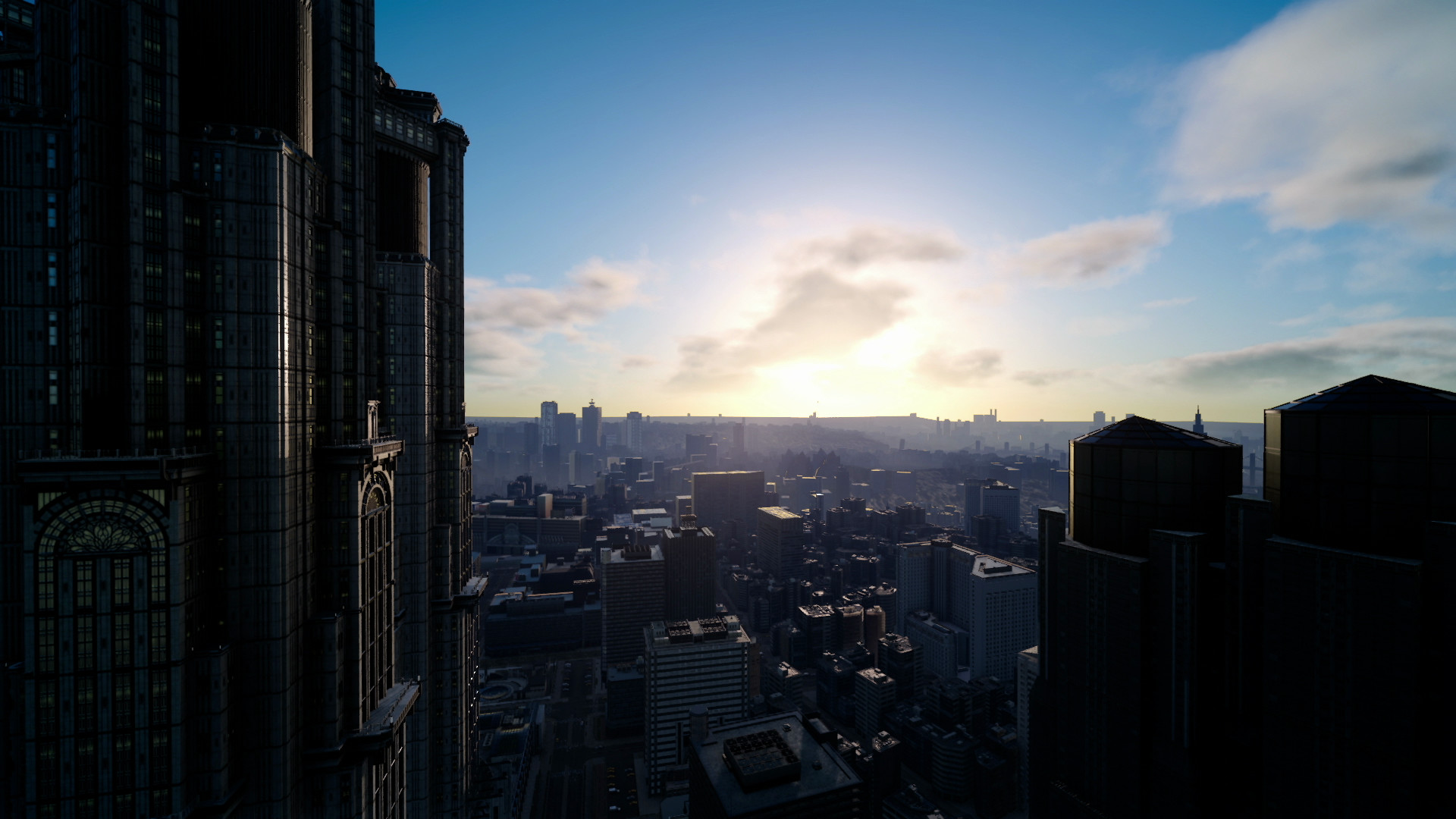 Insomnia, Final Fantasy XV, Grattacieli, Città, Alba, Full HD, sfondo per portatile