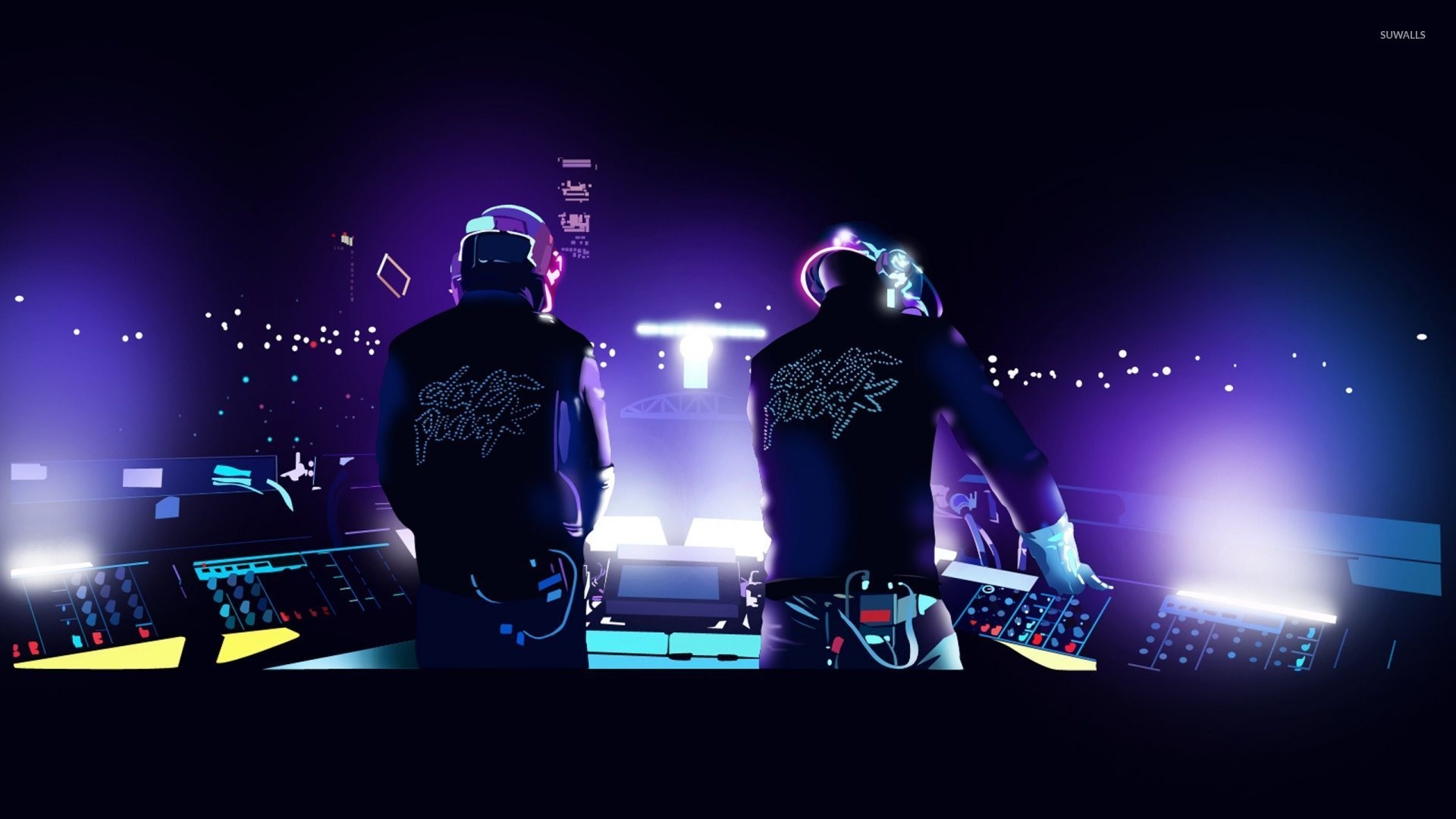 Daft Punk, Console DJ, Concerto, Luci viola, Full HD 1080p, sfondo desktop
