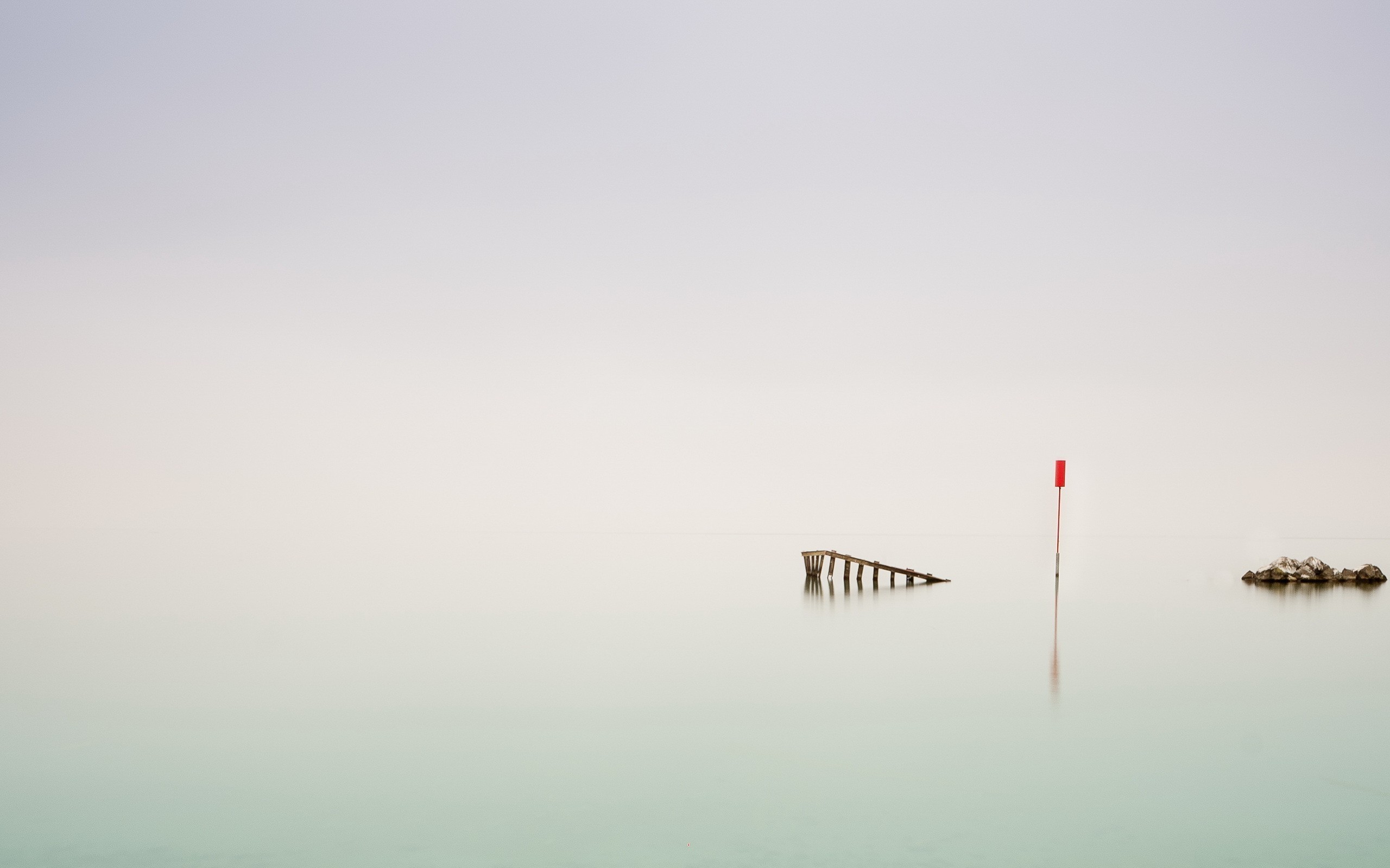 Mare, Pontile, Nebbia, Lunga esposizione, Minimalista, 2560x1600, immagine di sfondo