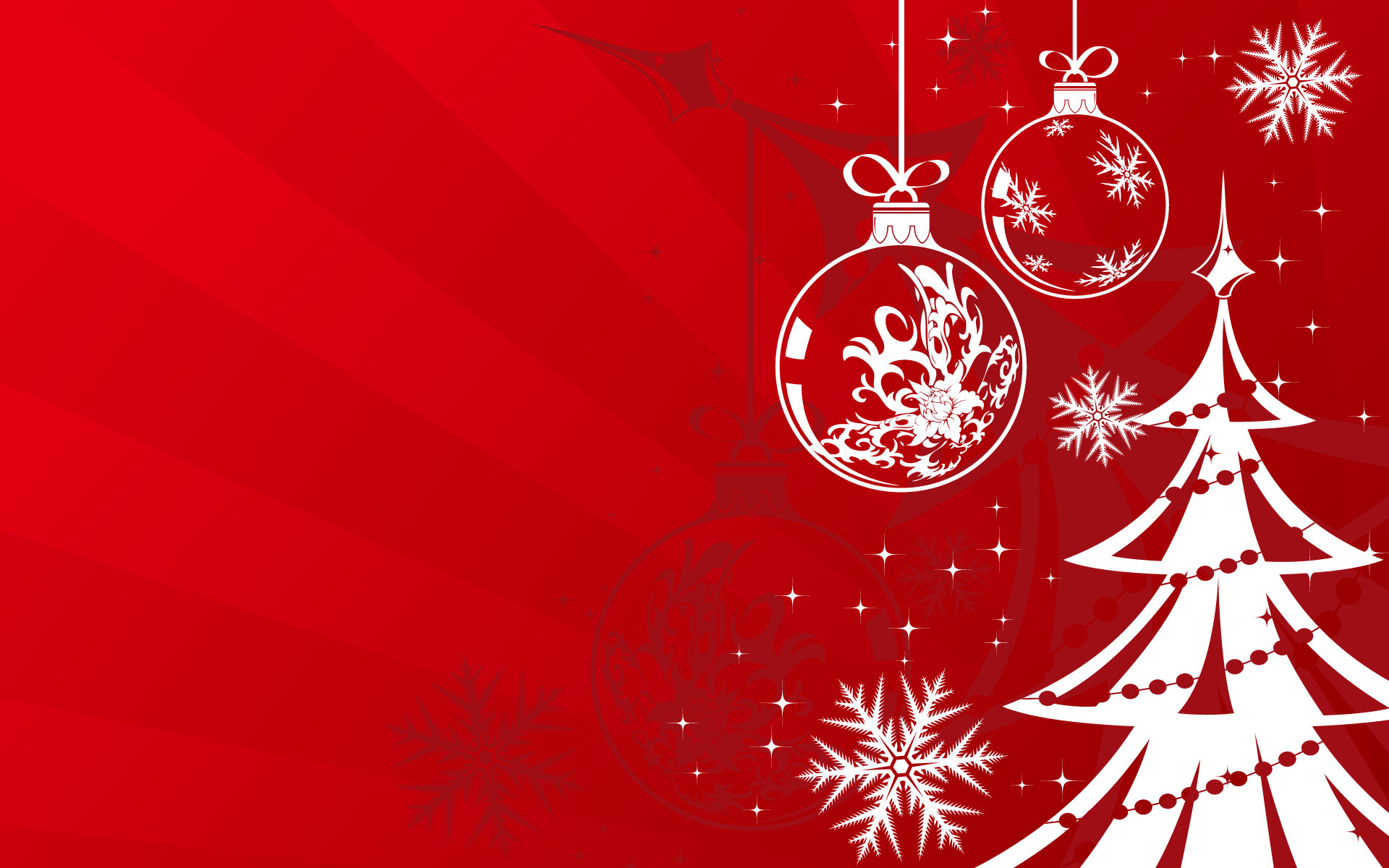 Albero di Natale stilizzato, Palline, Fiocchi di neve, Rosso e bianco, sfondo MacBook Air