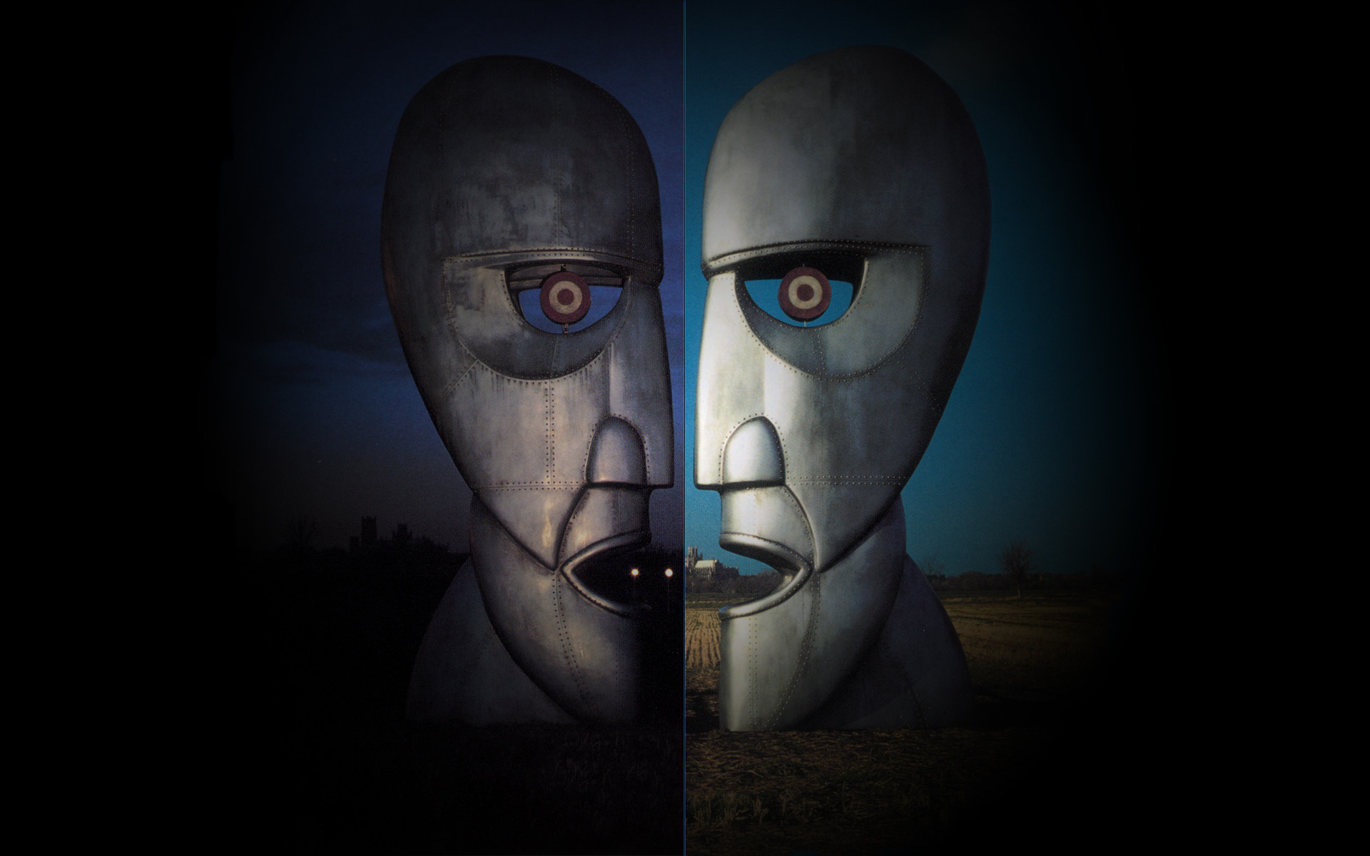 The Division Bell, Pink Floyd, Teste metalliche, Sfondo scuro, Copertina, wallpaper 1920x1200