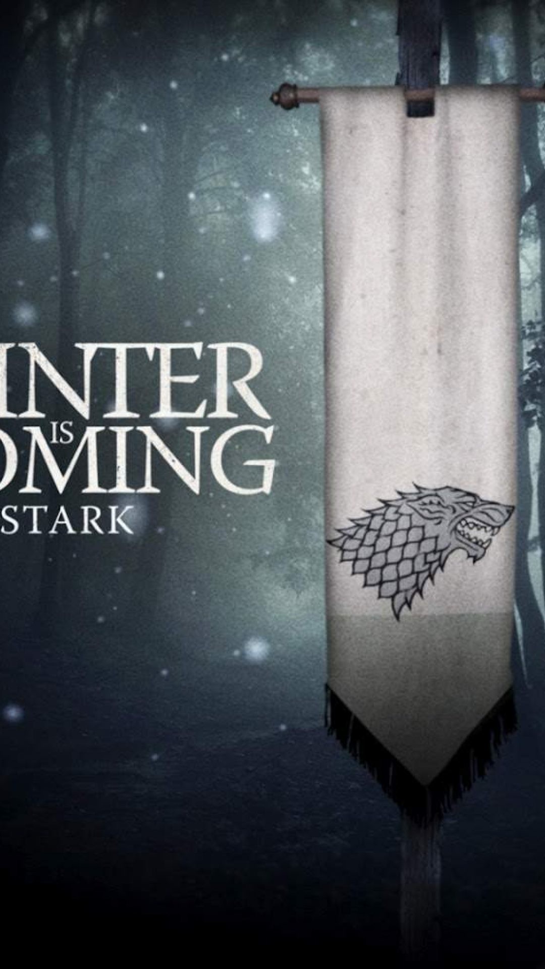 Casa Stark, Winter Is Coming, Metalupo, Stendardo, Il Trono di Spade, Neve, schermata di blocco iPhone