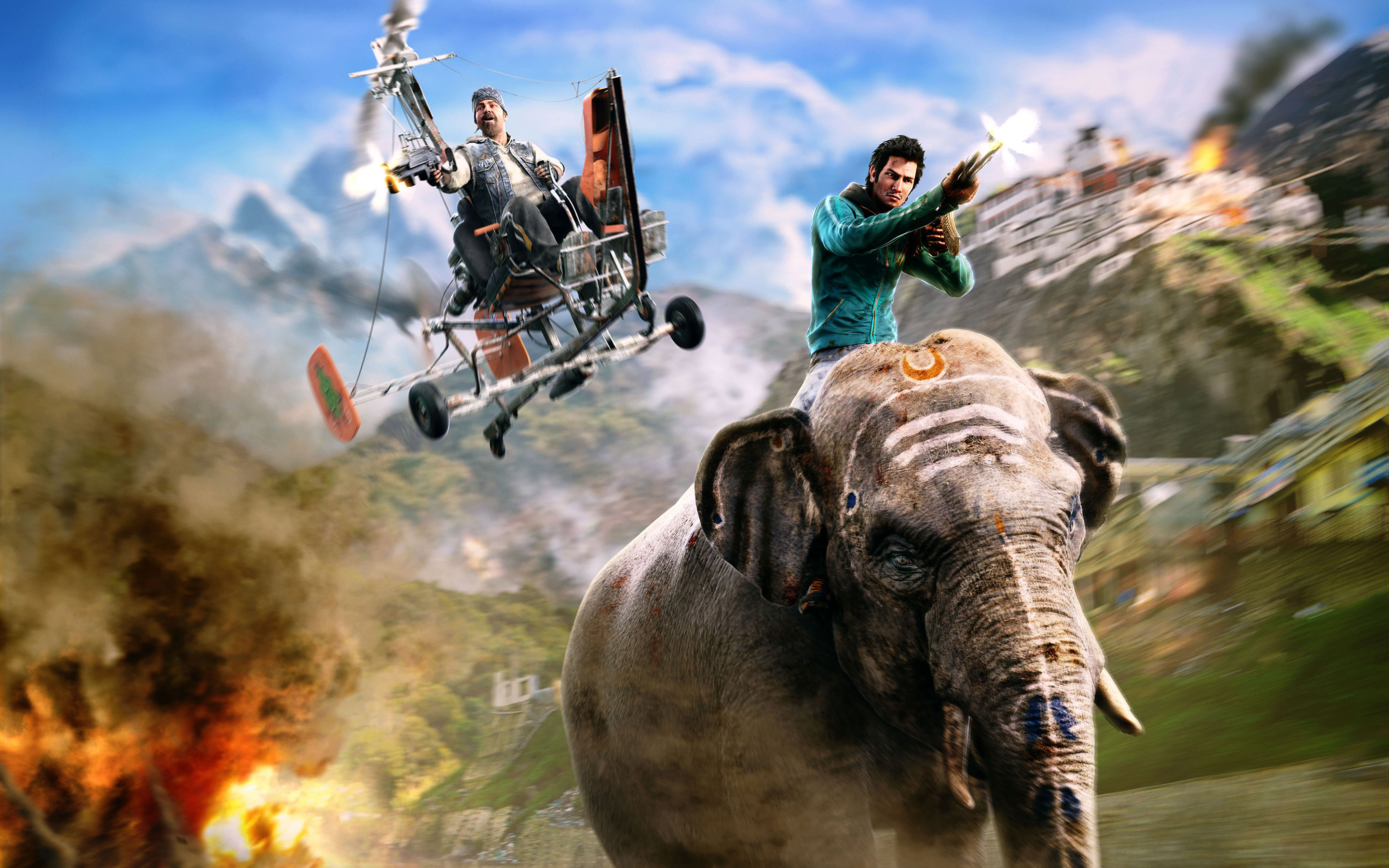 Far Cry 4, Elefante, Girocottero, Azione, 2K, sfondo per portatile