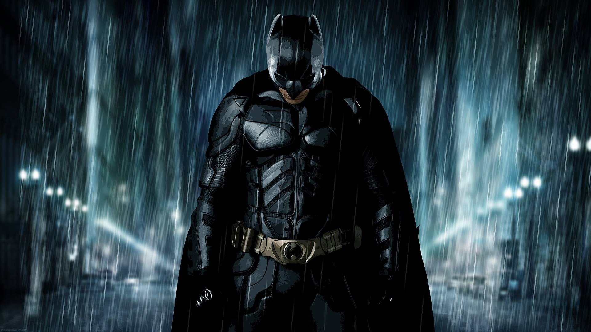 Batman, Il cavaliere oscuro, Pioggia, Notte, Full HD 1080p, sfondo desktop