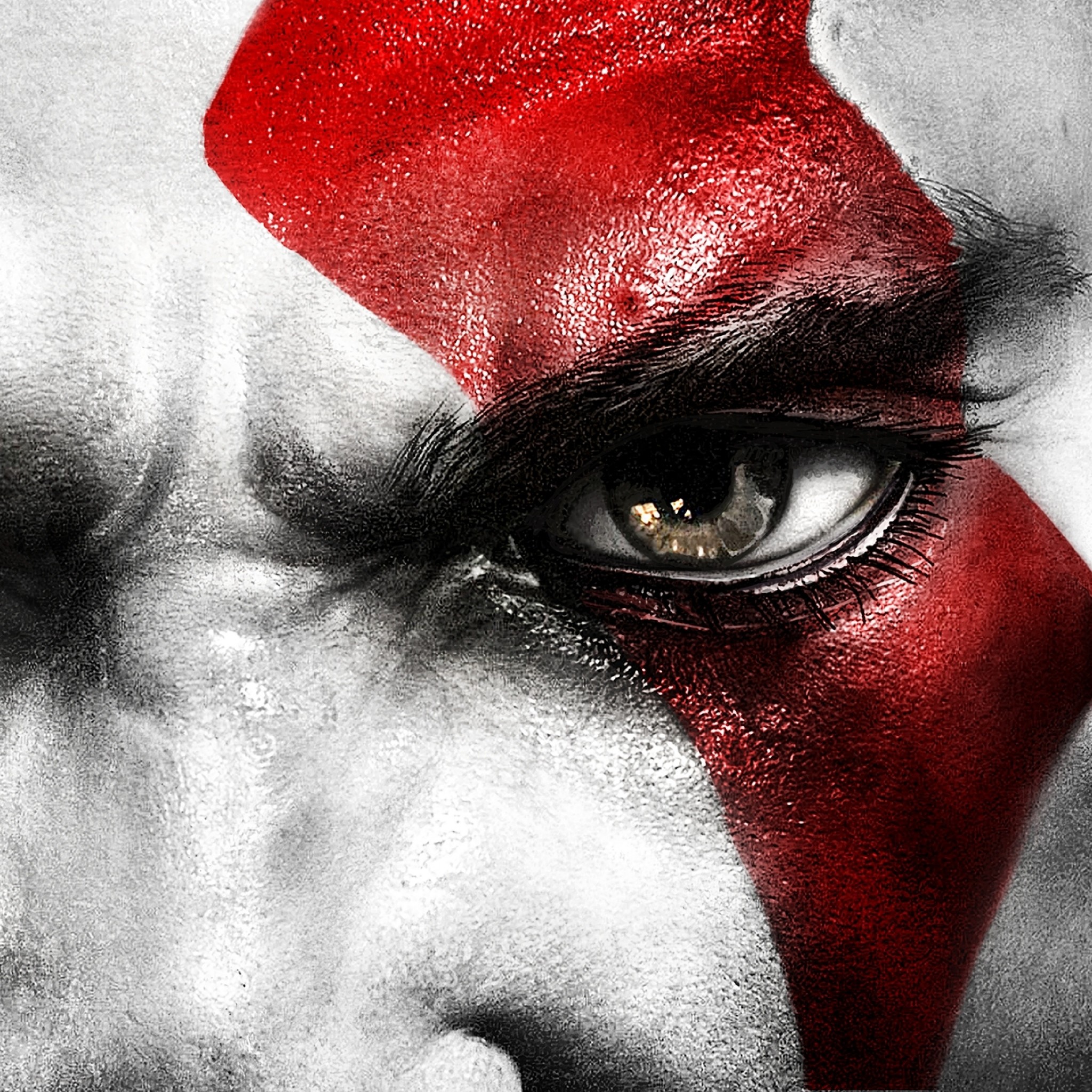 Kratos, God of War III, Occhio, Primo piano, Full HD, sfondo per iPad e tablet