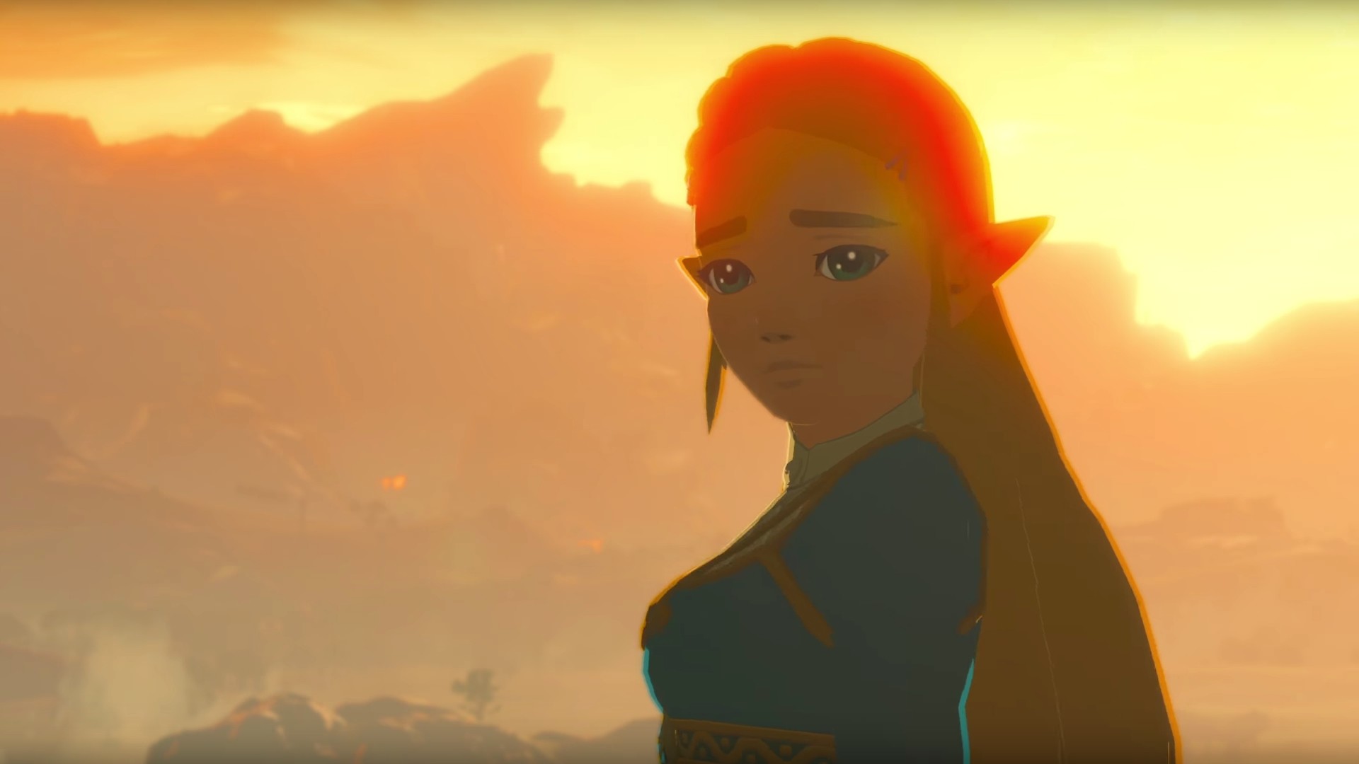 Principessa Zelda, The Legend of Zelda: Breath of the Wild, Tramonto, sfondo desktop Full HD