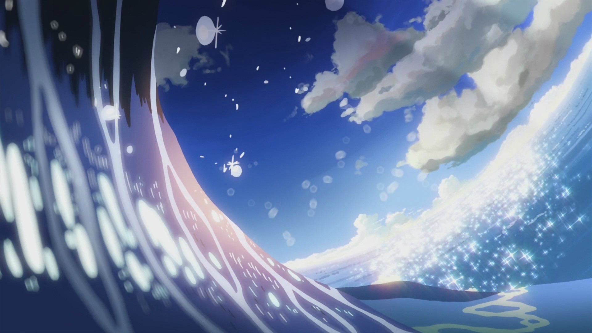 Anime, Paesaggio, Cielo, Nuvole, 16:9 Full HD, sfondo widescreen