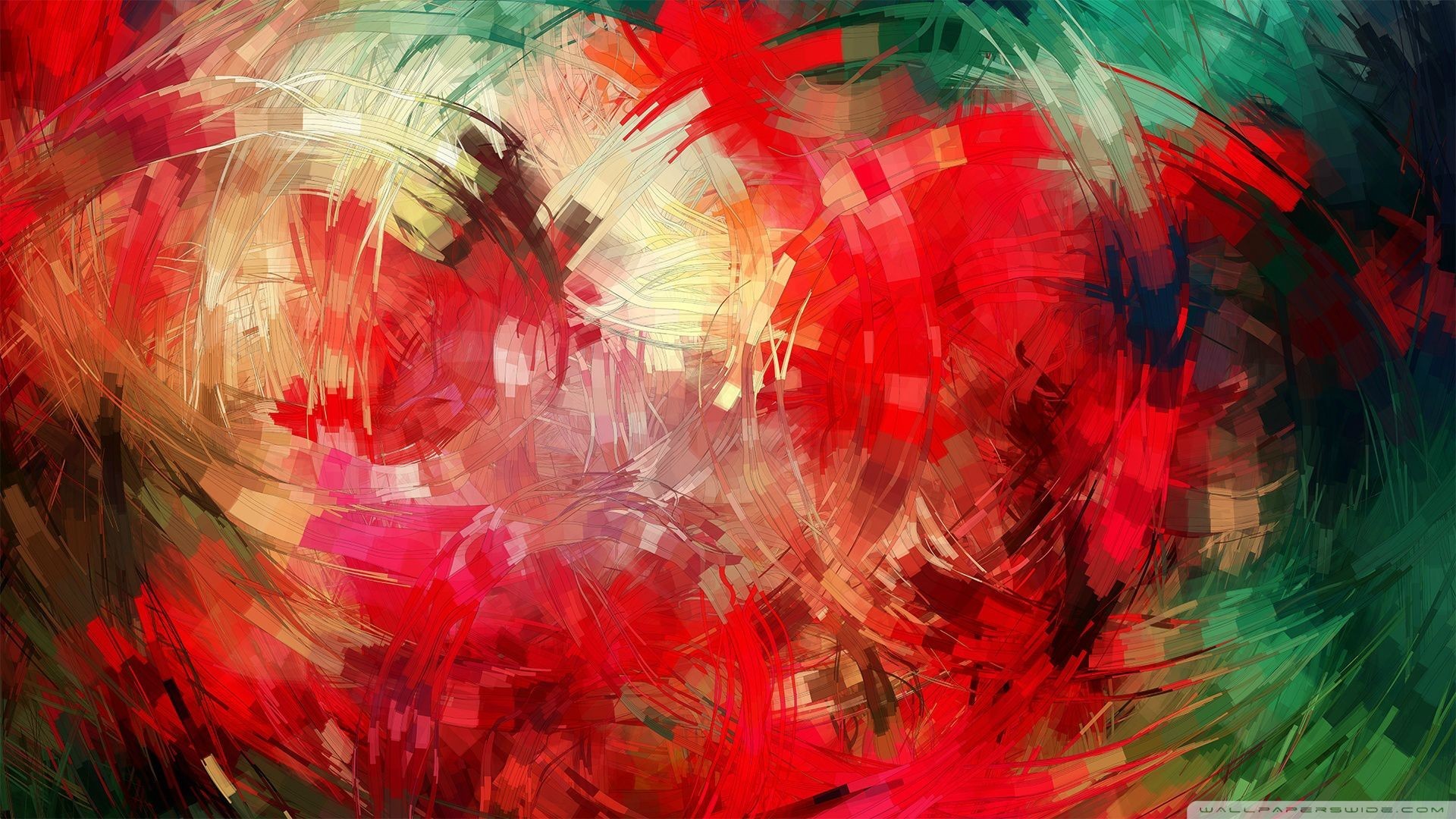 Pittura astratta, Rosso, Pennellate, 16:9 Full HD, sfondo widescreen