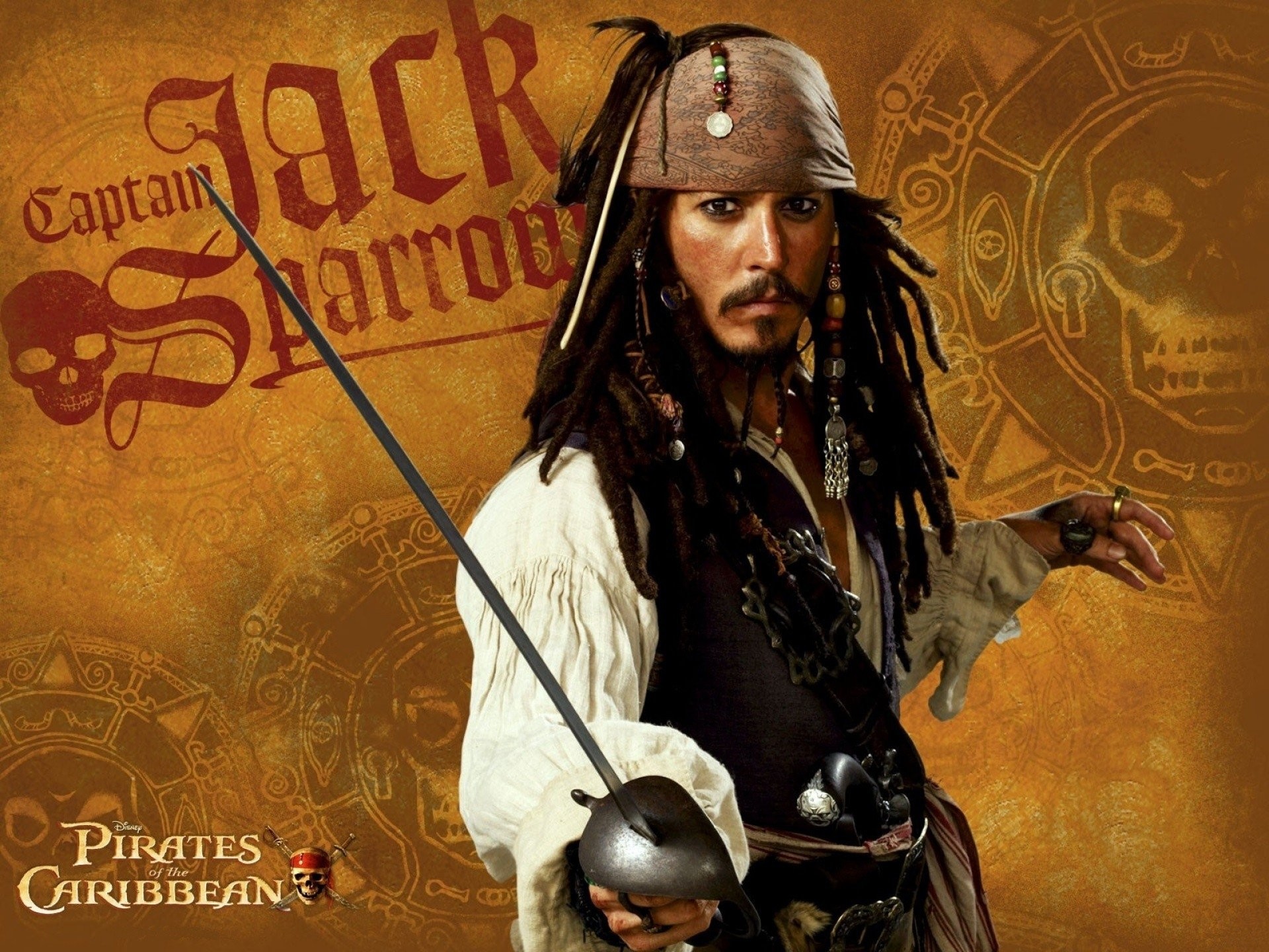 Capitan Jack Sparrow, Johnny Depp, Pirati dei Caraibi, Spada, Pergamena, schermata Home iPad