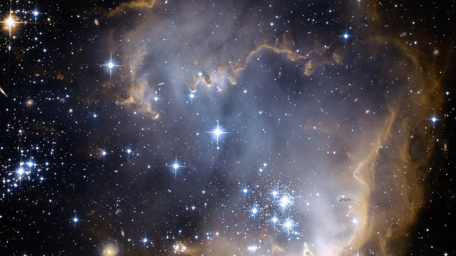 Nebulosa, Ammasso stellare, Stelle, Spazio, Full HD, sfondo desktop