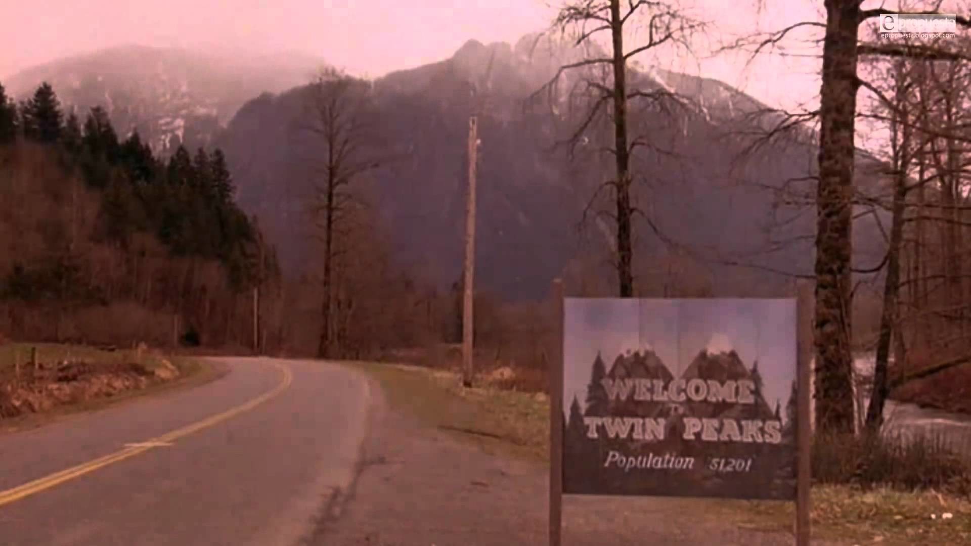 Twin Peaks, Cartello Welcome to Twin Peaks, Strada, Montagne, Nebbia, sfondo per portatile