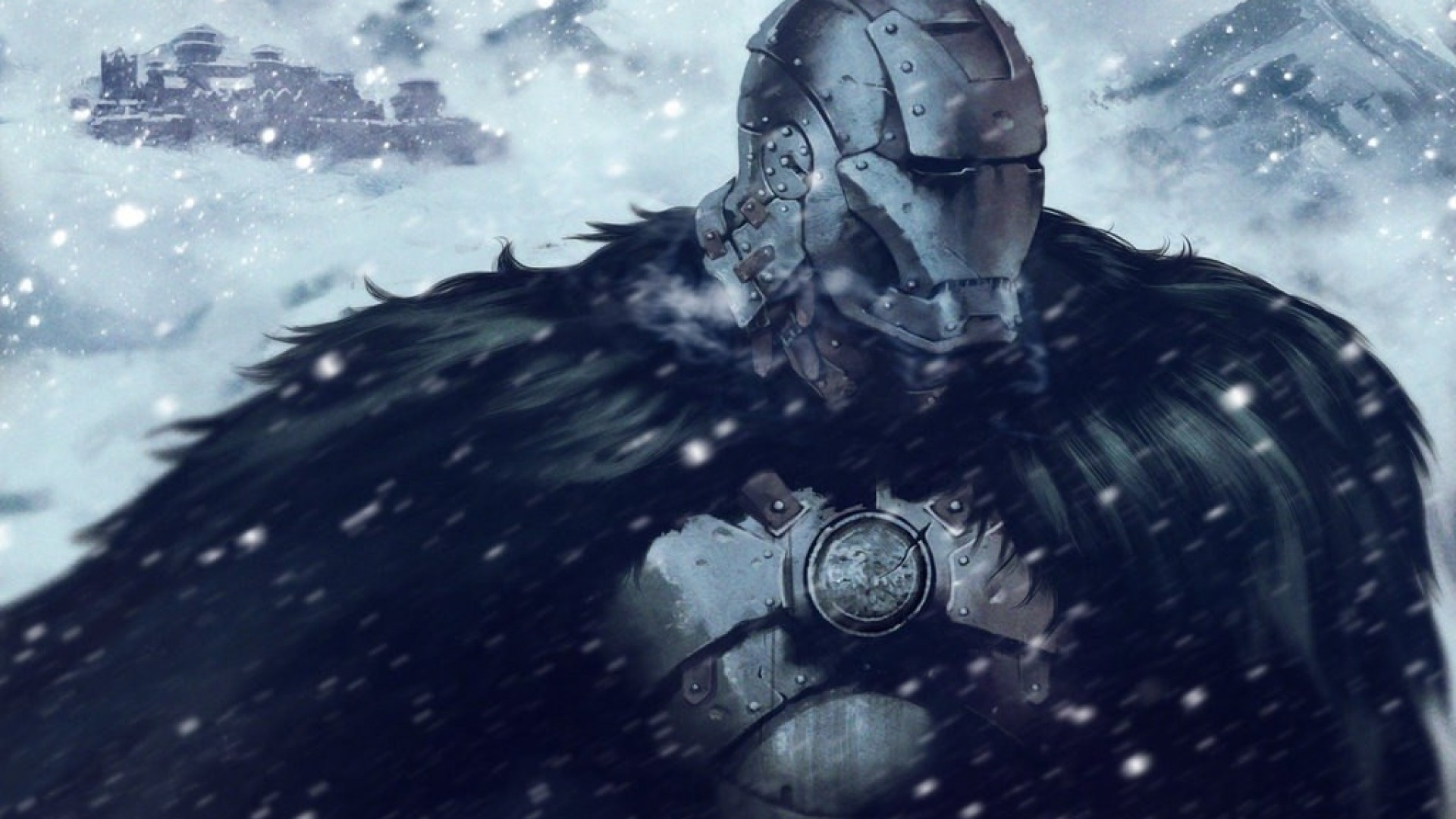 Iron Man, Guardiani della Notte, Il Trono di Spade, Crossover, Neve, wallpaper 1920x1080