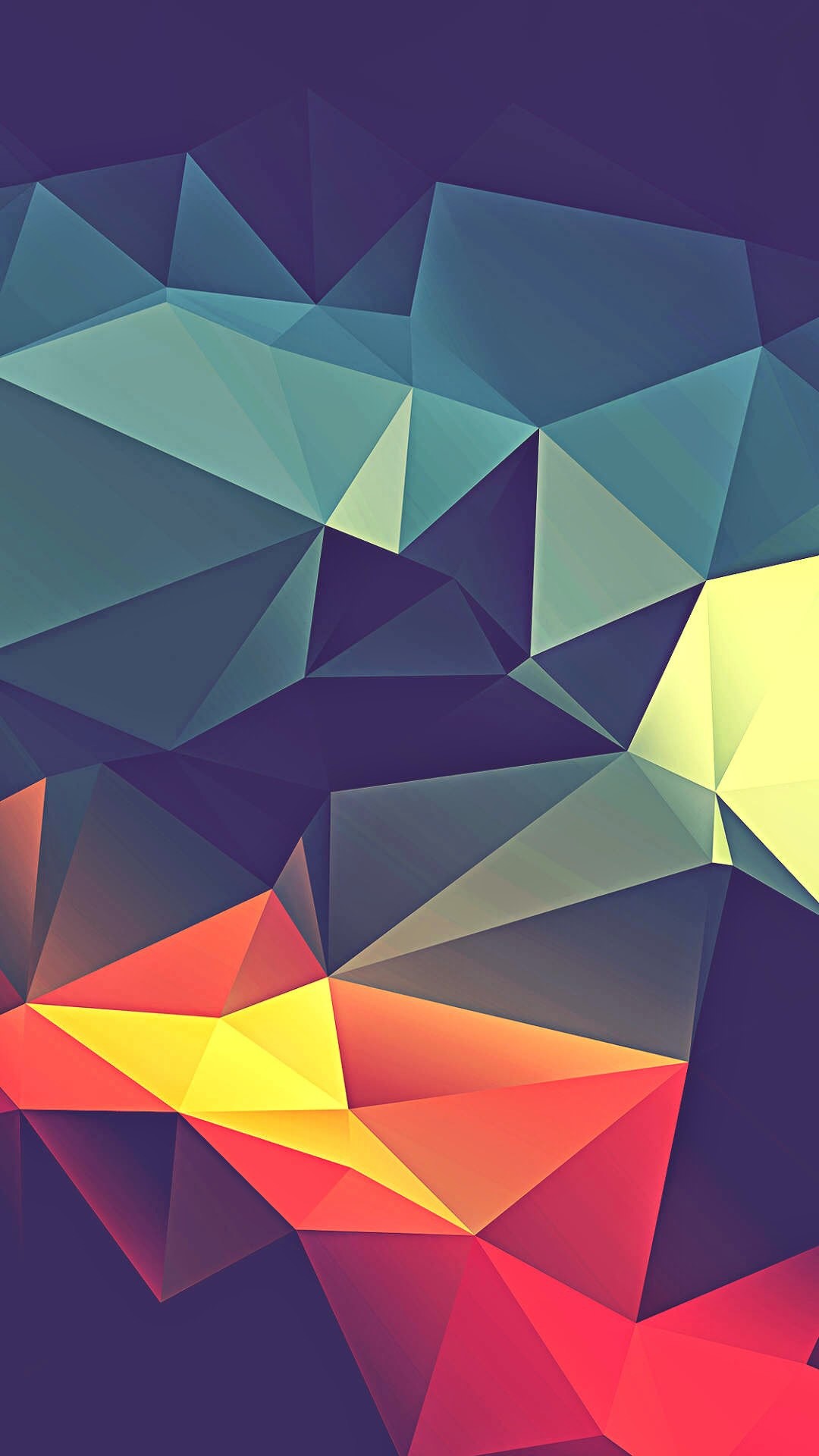 Poligoni, Low poly, Viola, Arancione, Full HD, schermata di blocco iPhone 6