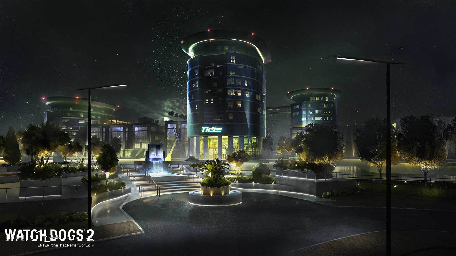 Watch Dogs 2, Tidis, Notte, Edificio, Full HD 1080p, sfondo desktop