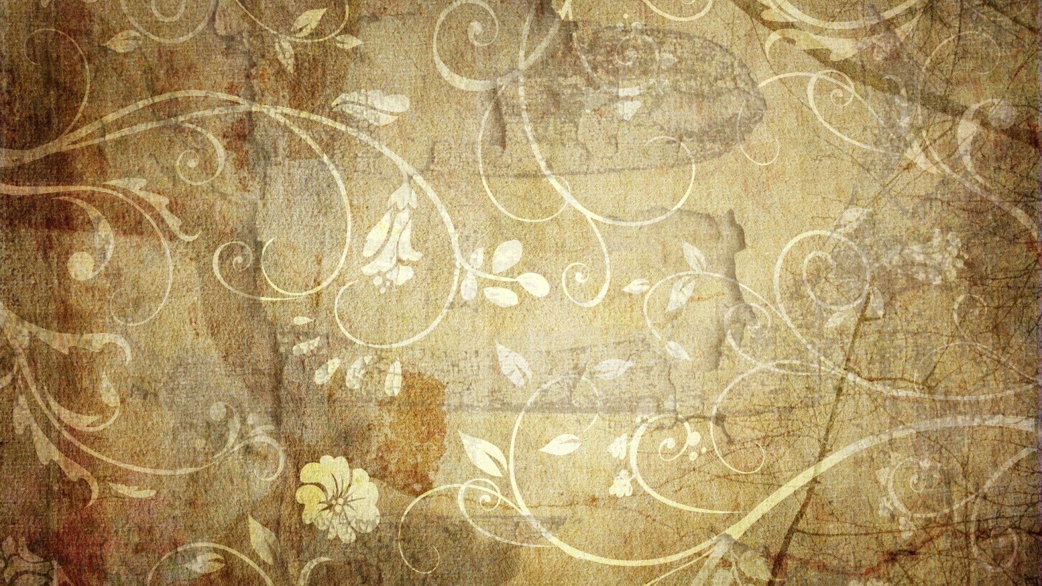 Carta antica, Floreale, Vintage, Seppia, Full HD, sfondo per PC e portatile