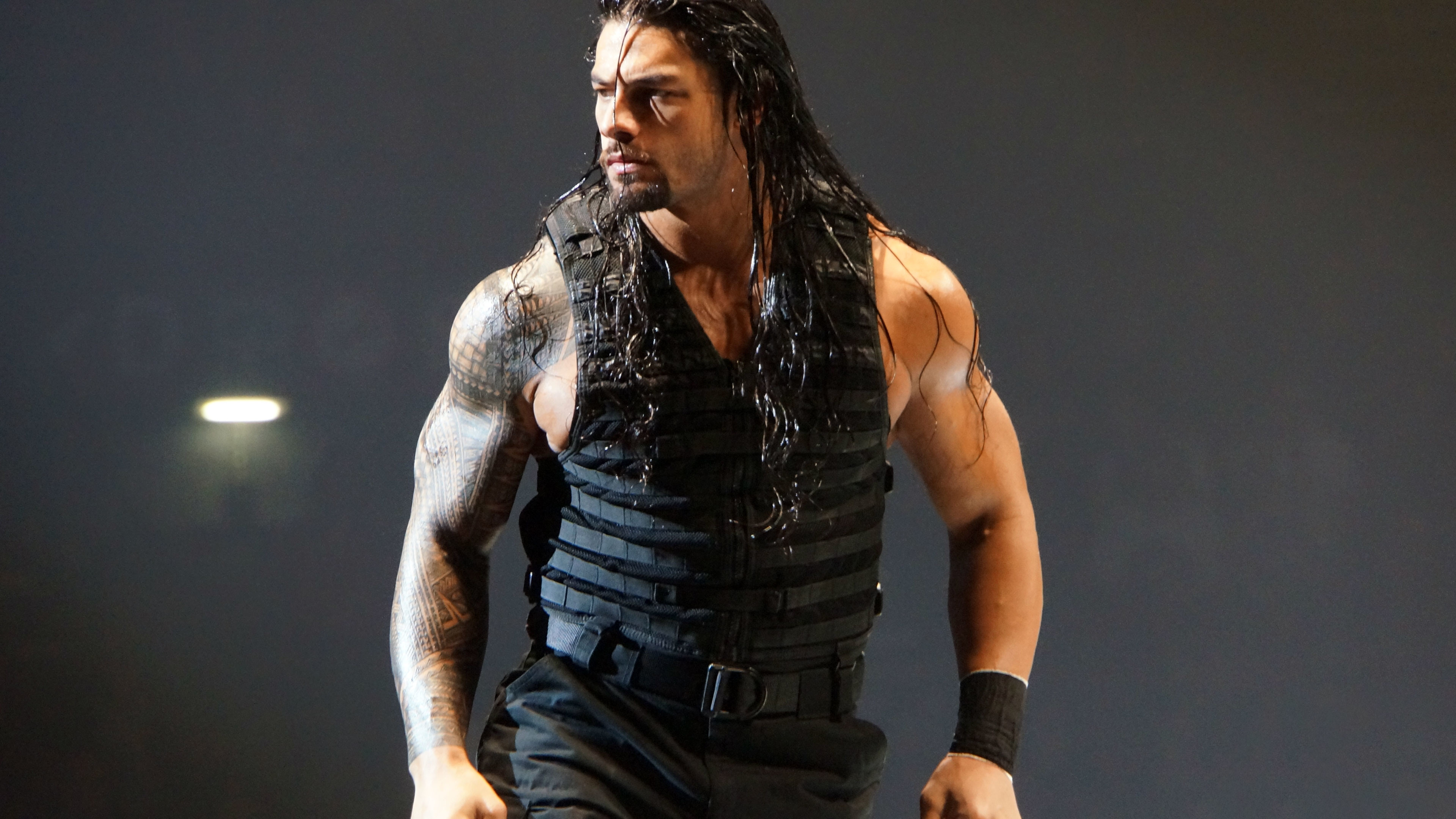 Roman Reigns, WWE, Gilet tattico, Wrestler, 4K, wallpaper per computer