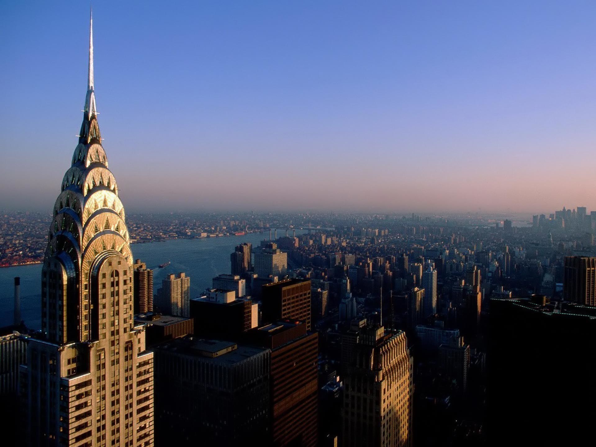 Chrysler Building, Manhattan, Crepuscolo, Grattacieli, Full HD, sfondo per iPad e tablet