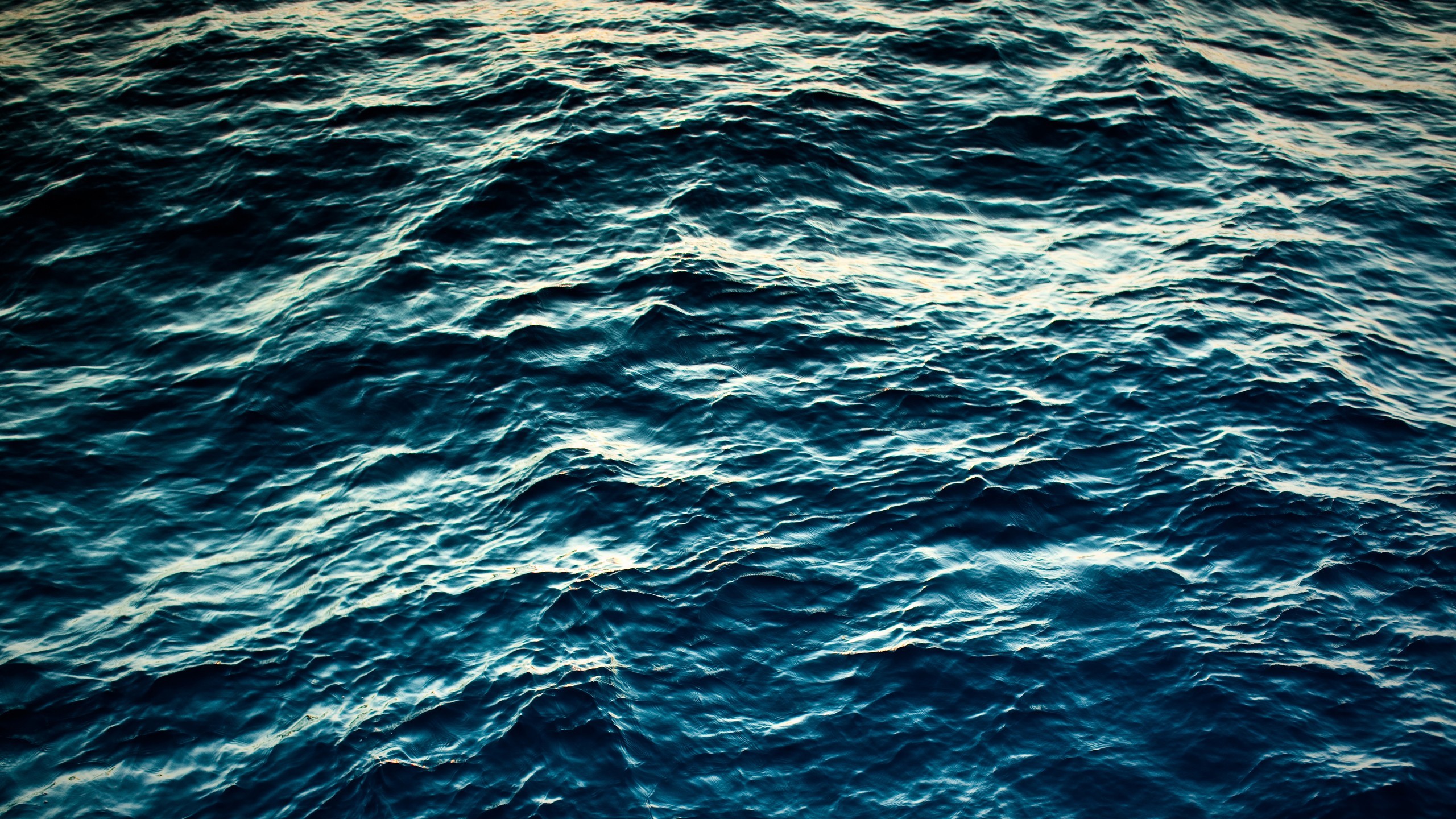 Superficie dell'oceano, Onde, Blu scuro, 2K, wallpaper desktop