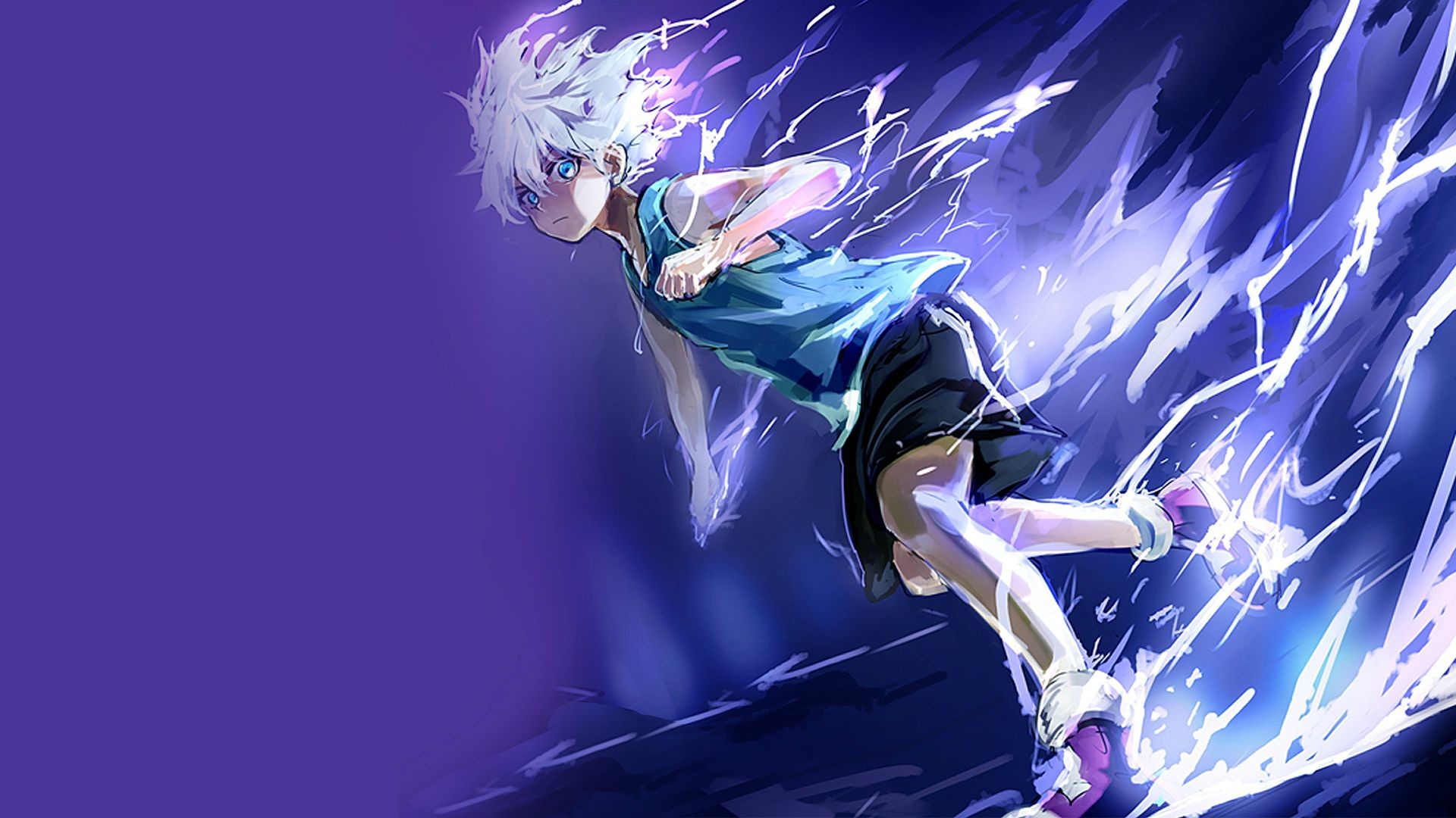Killua Zoldyck, Hunter x Hunter, Godspeed, Fulmini, Full HD, sfondo per portatile