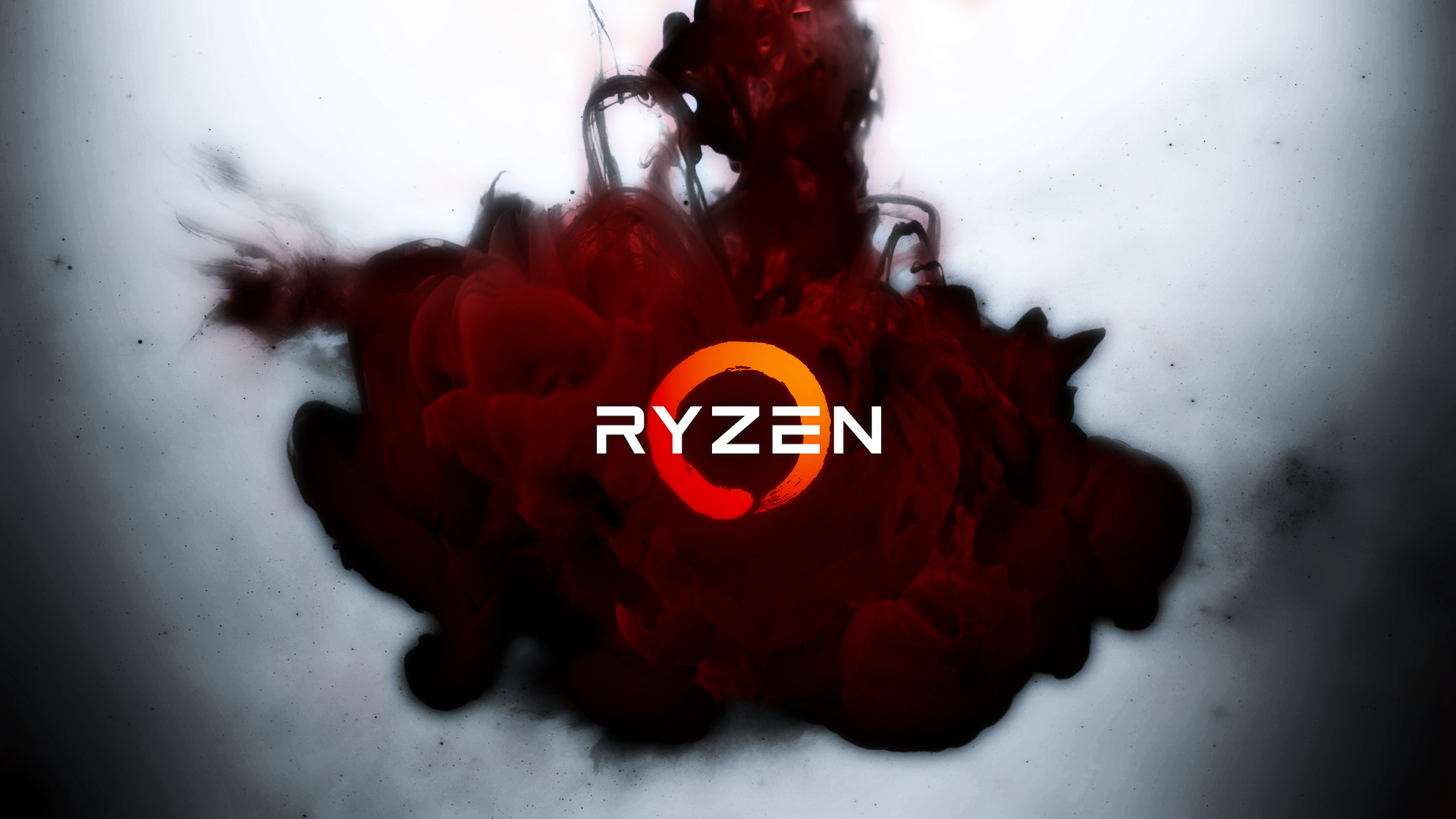 AMD Ryzen, Inchiostro, Rosso, 1920x1080, sfondo per PC