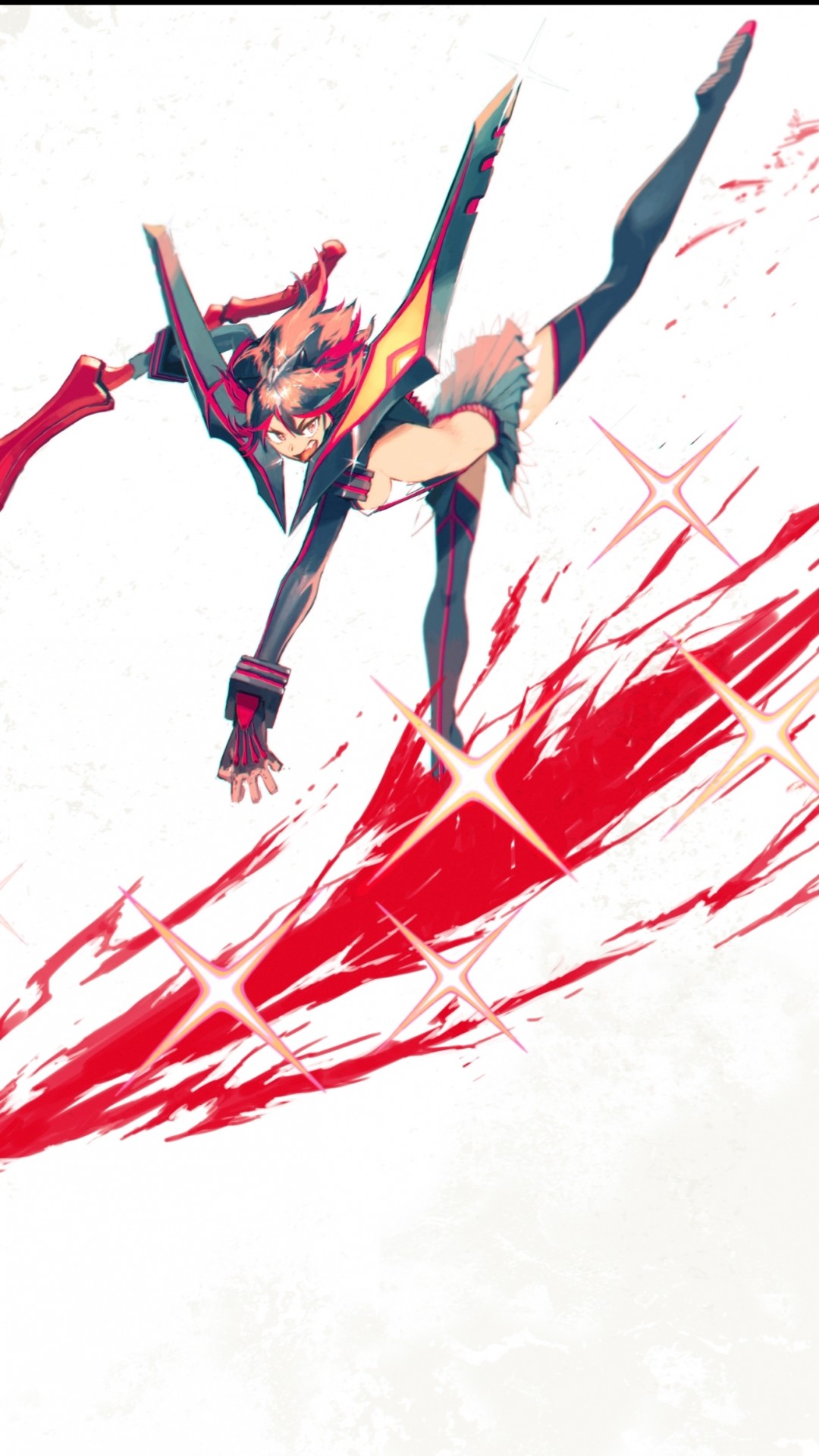Ryuko Matoi, Kill la Kill, Salto, Sfondo bianco, Full HD, schermata di blocco del cellulare