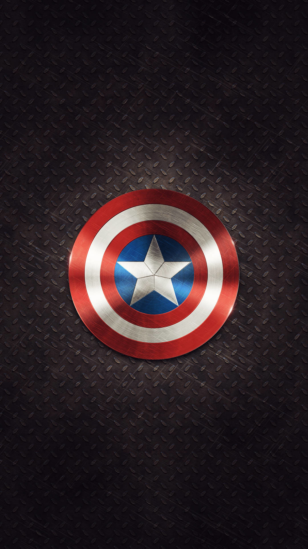 Scudo di Capitan America, Capitan America, Marvel, Sfondo scuro, schermata Home dello smartphone