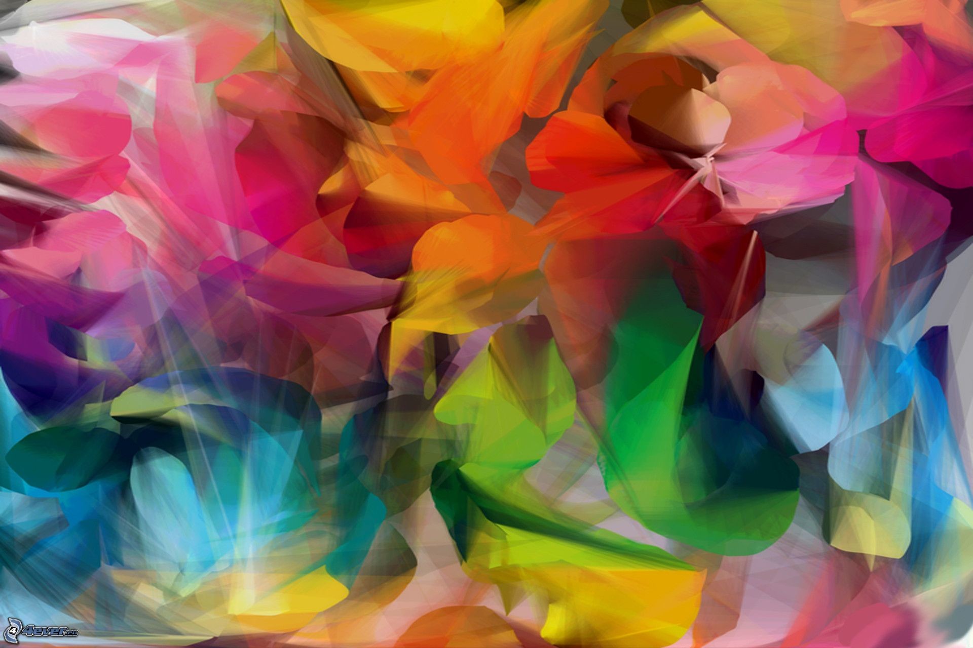 Pittura astratta, Pennellate, Multicolore, Colori vivaci, Full HD, sfondo per portatile