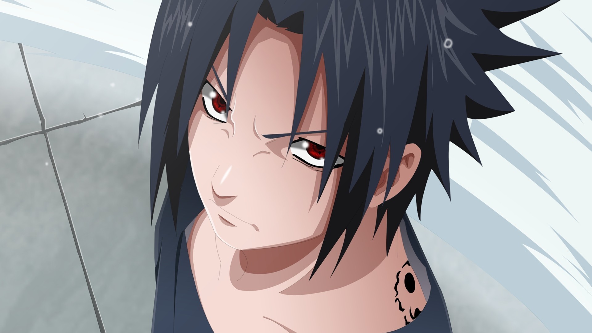 Sasuke Uchiha, Sharingan, Segno maledetto, Naruto, Full HD, sfondo per PC