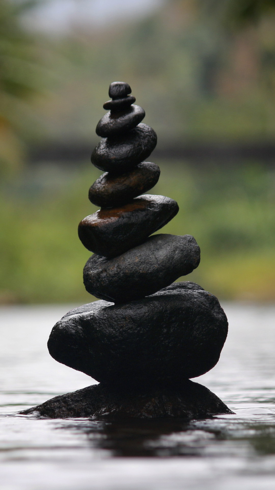 Cairn, Pietre impilate, Acqua, sfondo per iPhone e Android