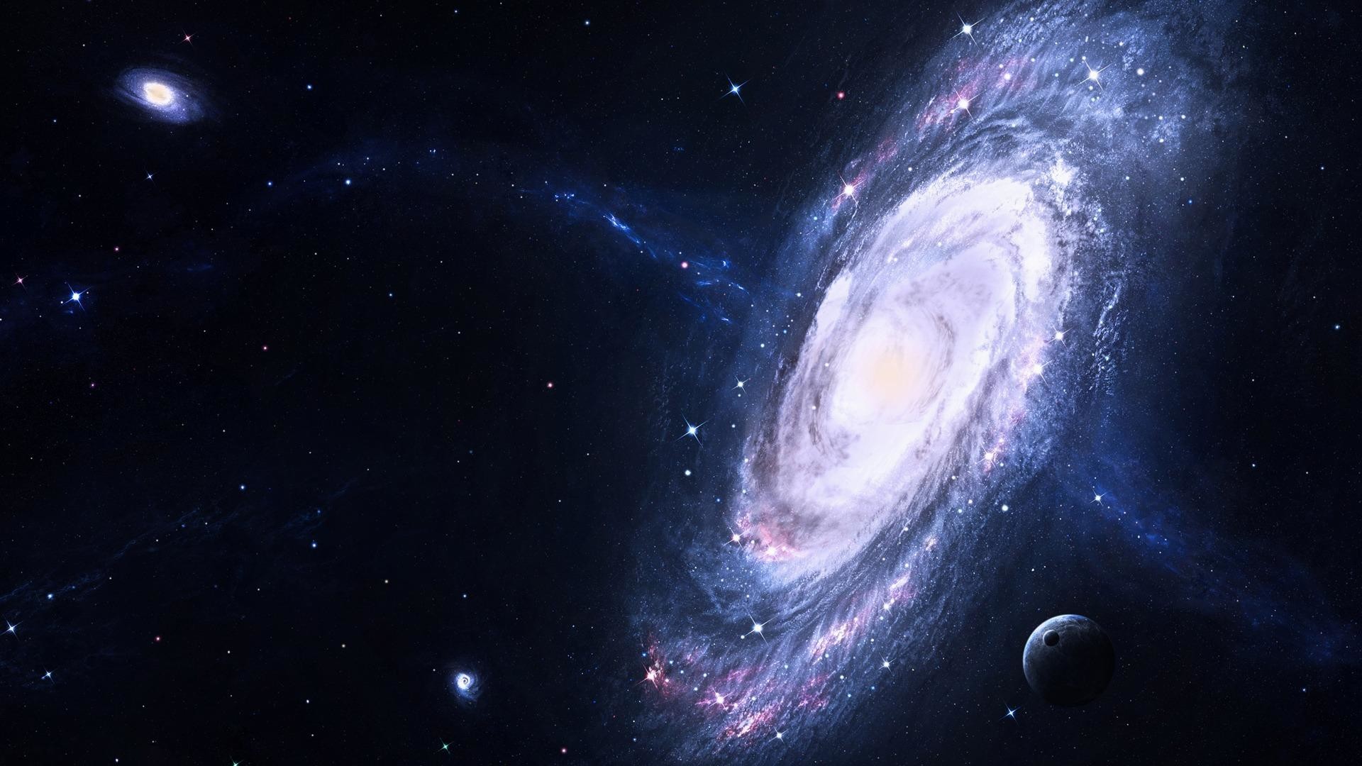 Galassia a spirale, Pianeta, Spazio, Stelle, Full HD 1080p, sfondo desktop