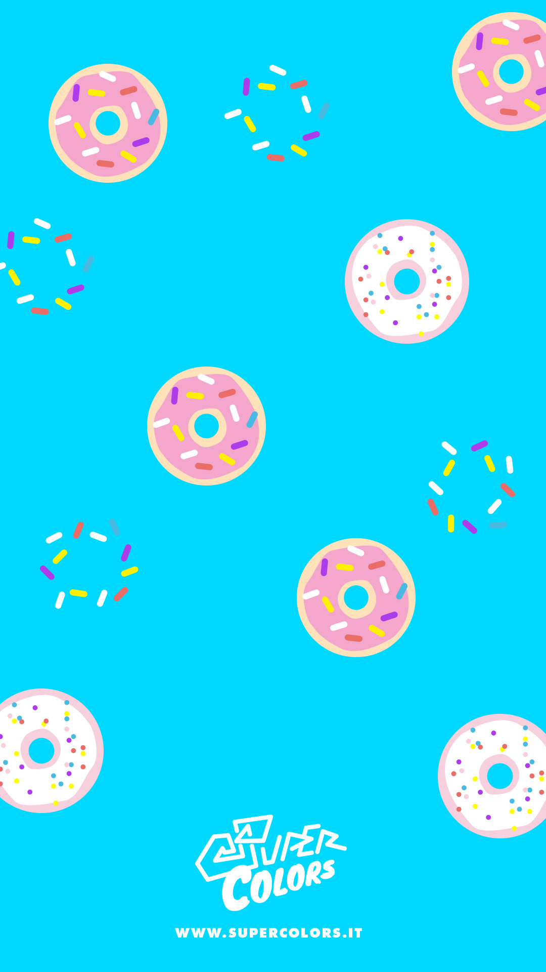 Ciambelle, Pattern, Azzurro, sfondo per cellulare, iPhone e Android