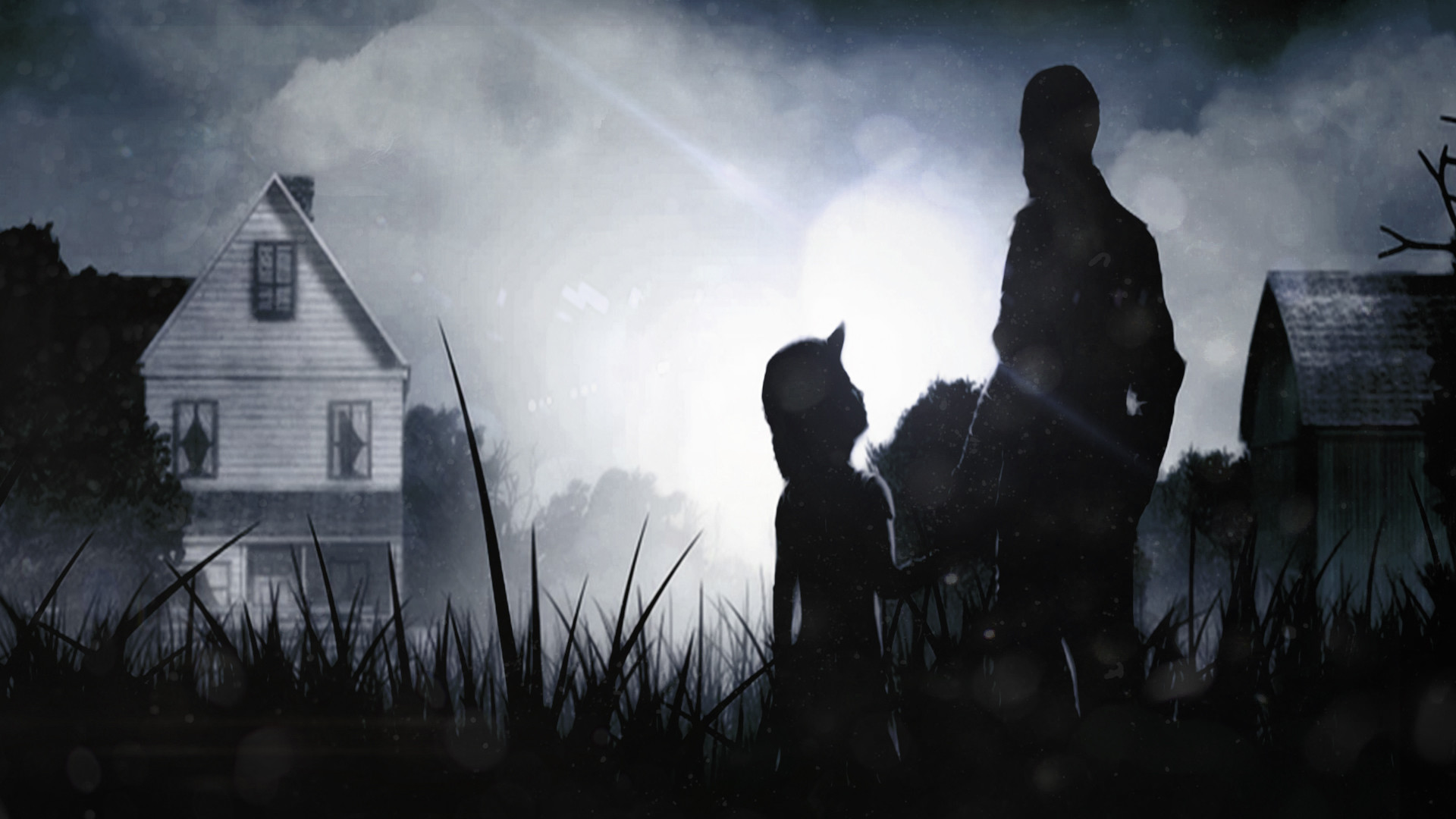 The Walking Dead, Zombie, Silhouette, Casa, Notte, Full HD, sfondo per portatile