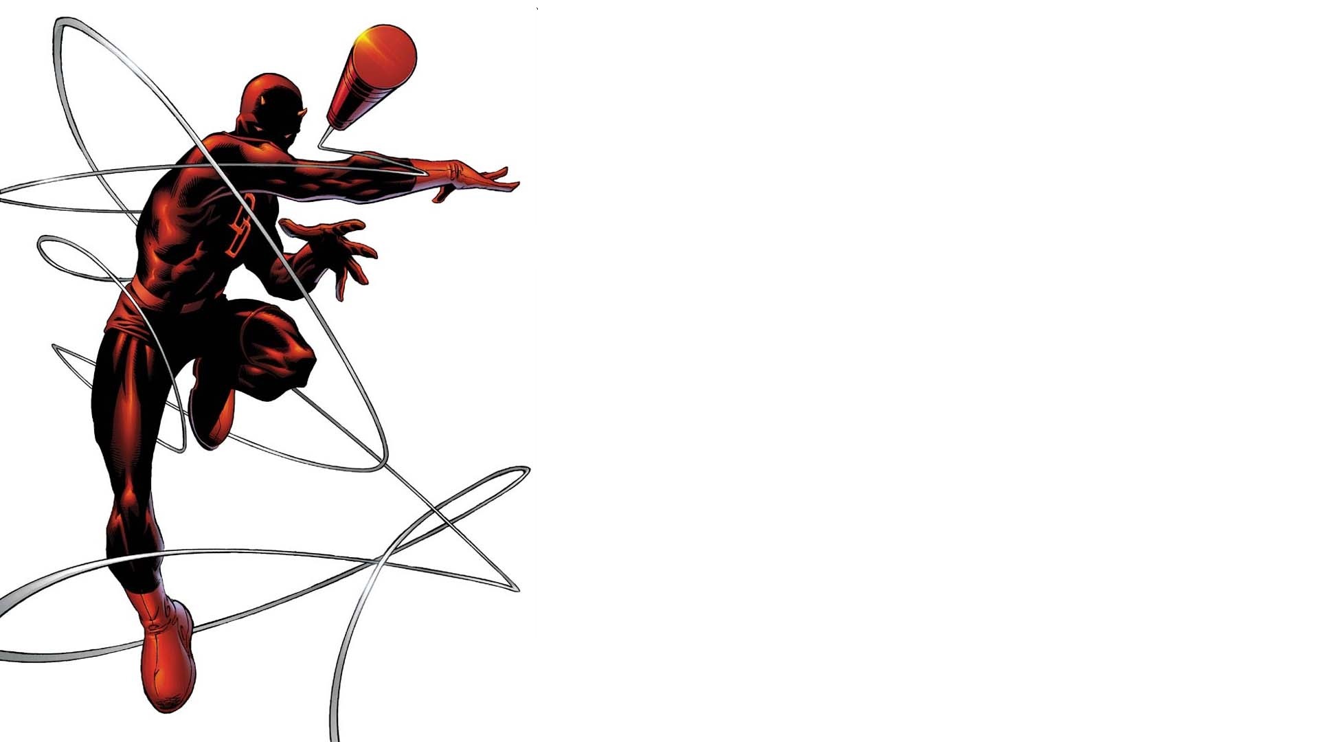 Daredevil, Bastone da combattimento, Fumetto, Sfondo bianco, Full HD, wallpaper per PC