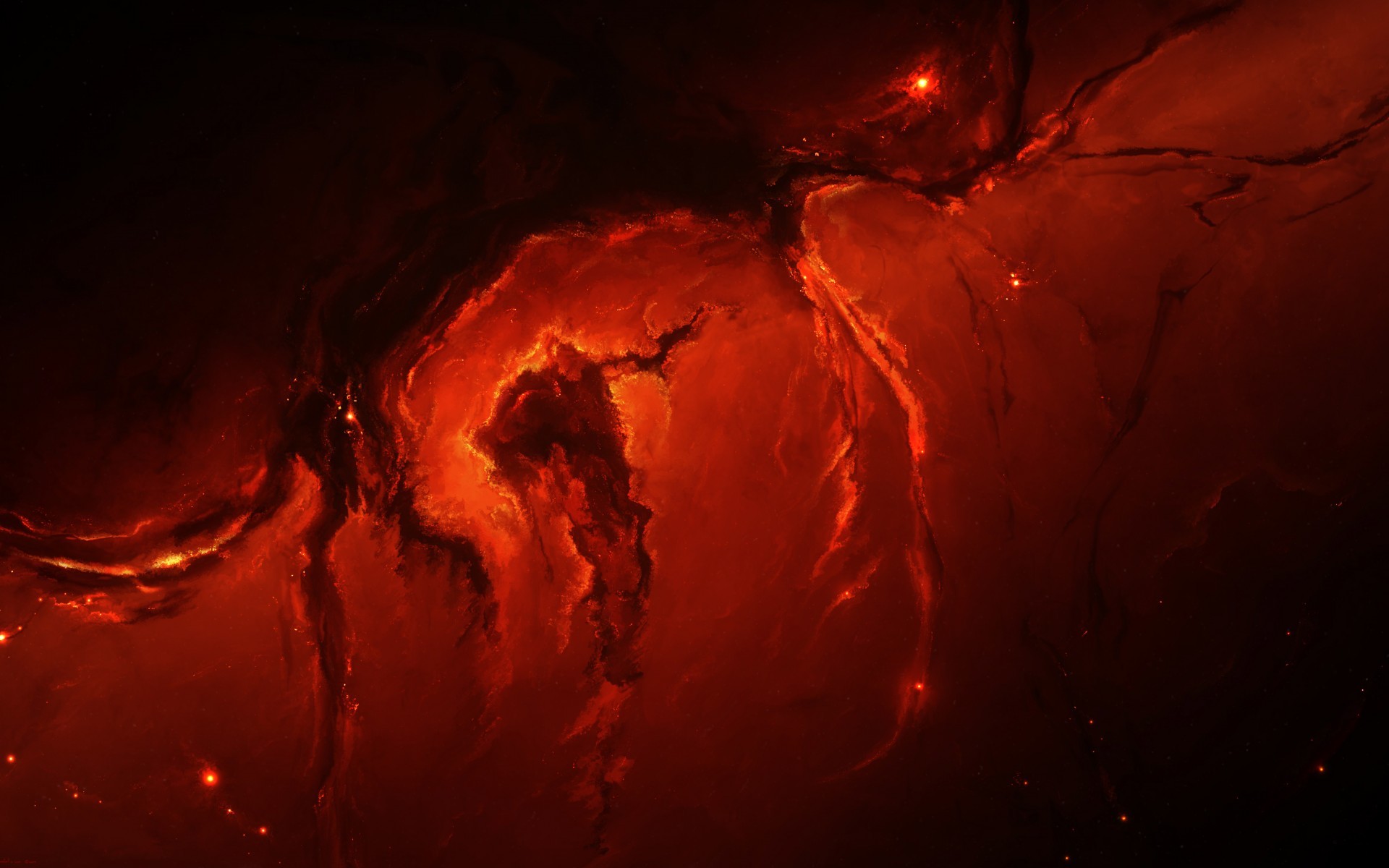 Nebulosa, Rosso, Astratto, 1920x1200, immagine di sfondo
