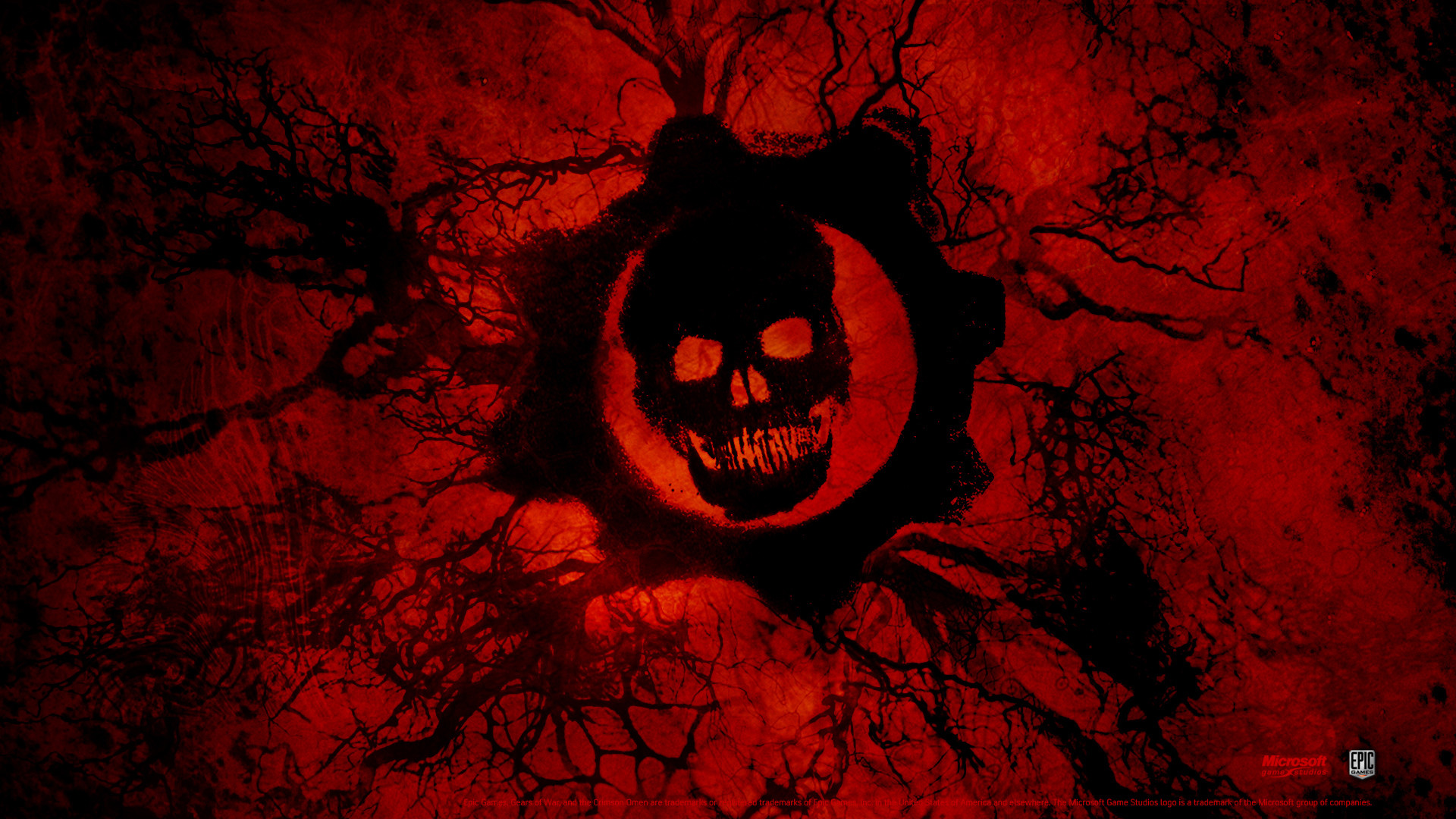 Gears of War, Logo Crimson Omen, Teschio, Rosso, Full HD, sfondo desktop