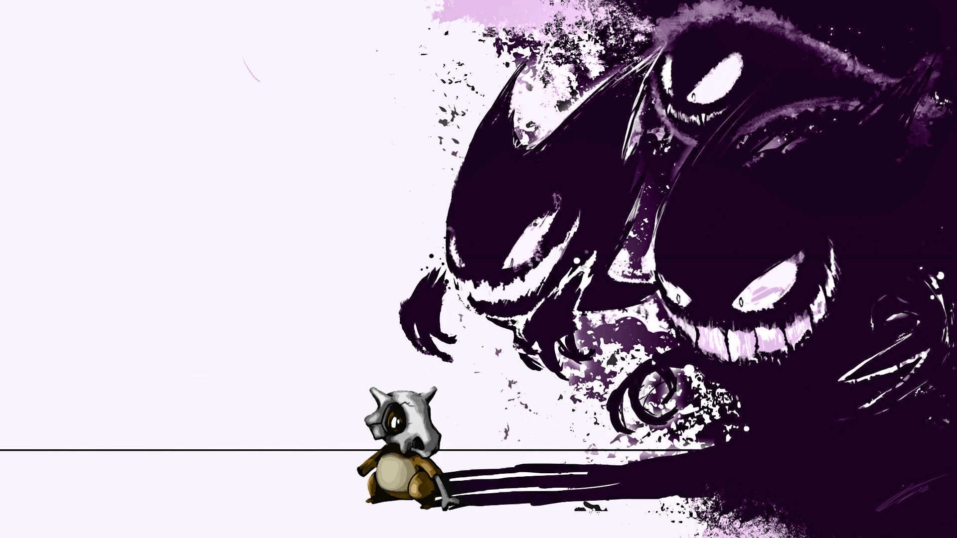 Cubone, Gengar, Haunter, Pokémon, Ombre, Full HD, sfondo per PC
