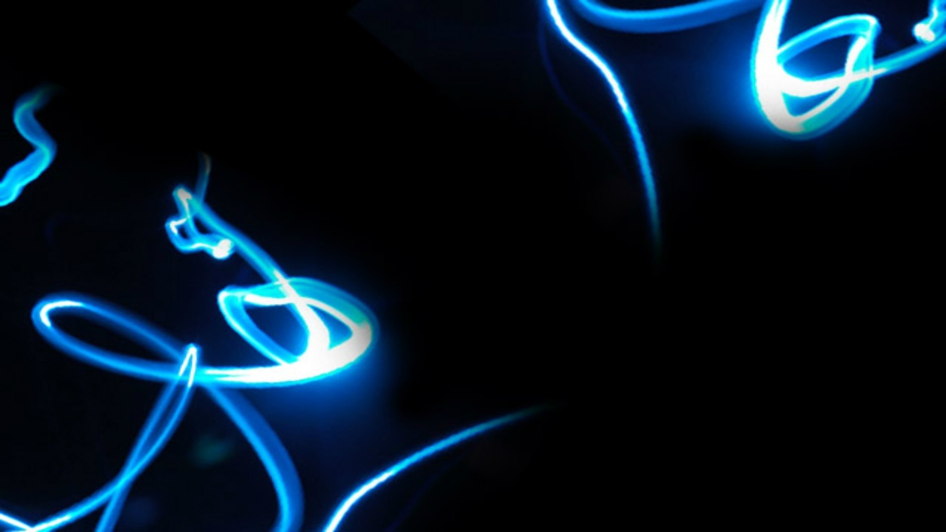 Light painting, Luce blu, Sfondo nero, Astratto, 16:9 Full HD, wallpaper widescreen