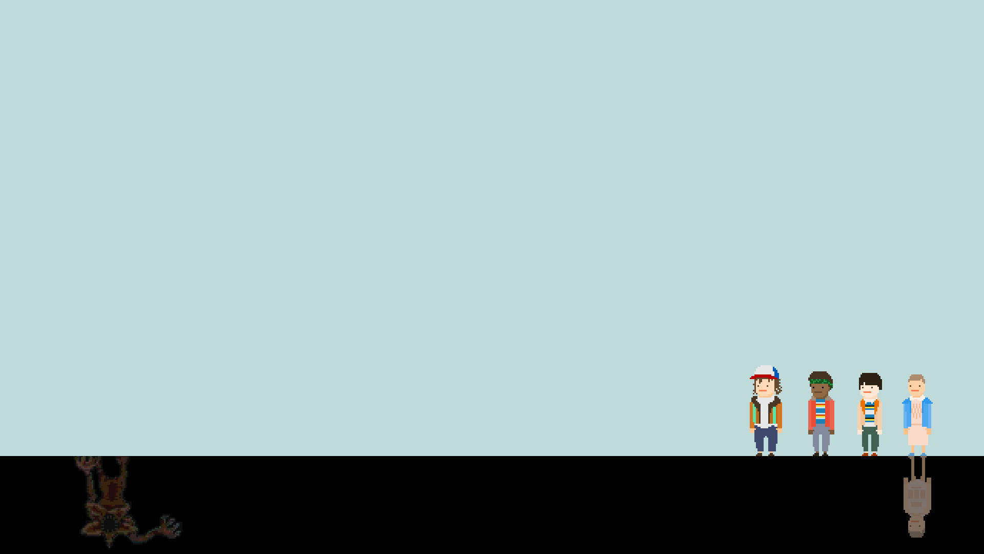 Stranger Things, Pixel art, Minimalista, Sottosopra, 1920x1080, immagine di sfondo