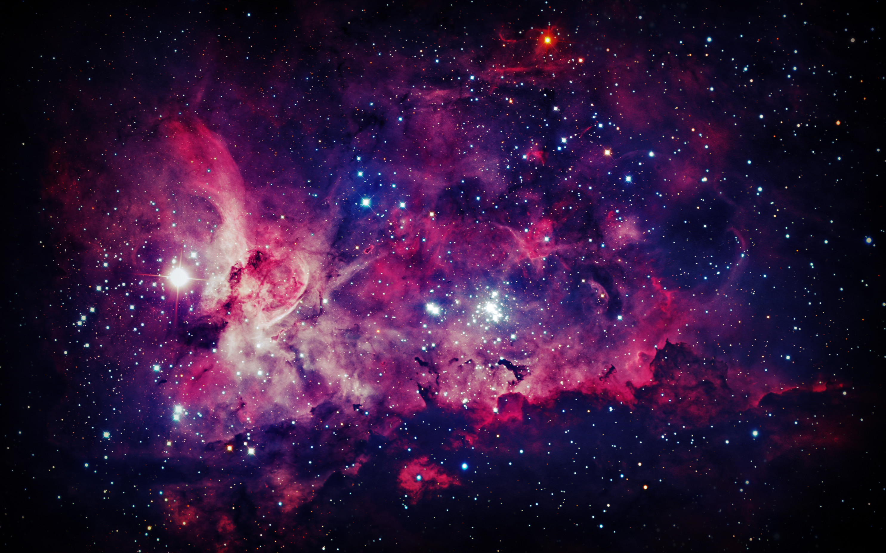 Nebulosa della Carena, Nebulosa, Rosa, Stelle, 2K, sfondo desktop