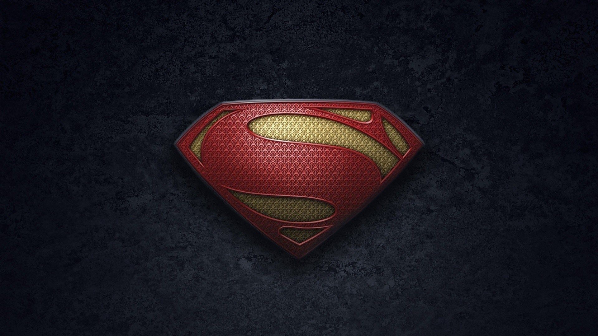 Logo di Superman, L'uomo d'acciaio, Texture, Sfondo scuro, Full HD, wallpaper desktop