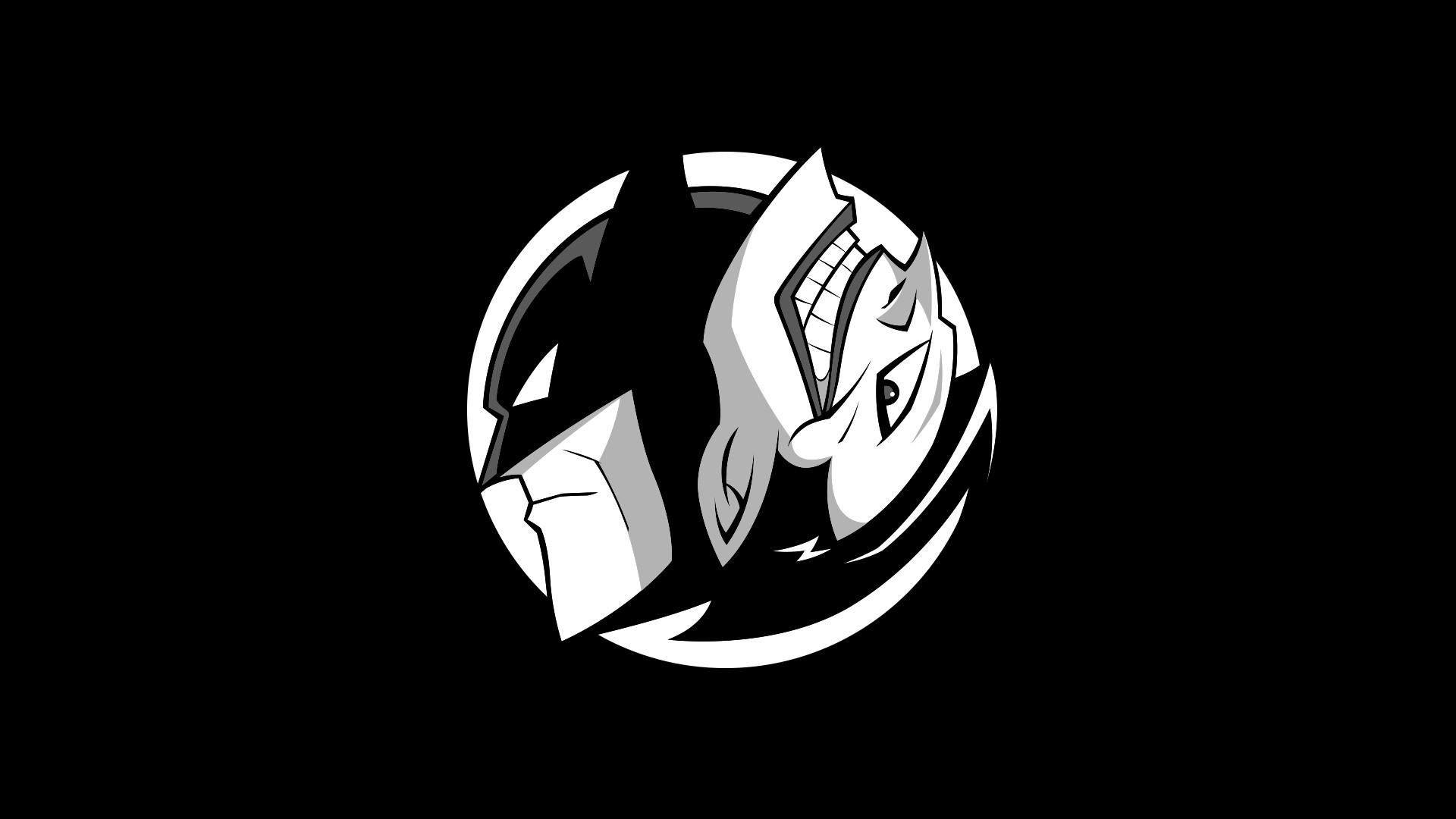 Yin e yang, Batman, Joker, DC Comics, Full HD, sfondo per PC