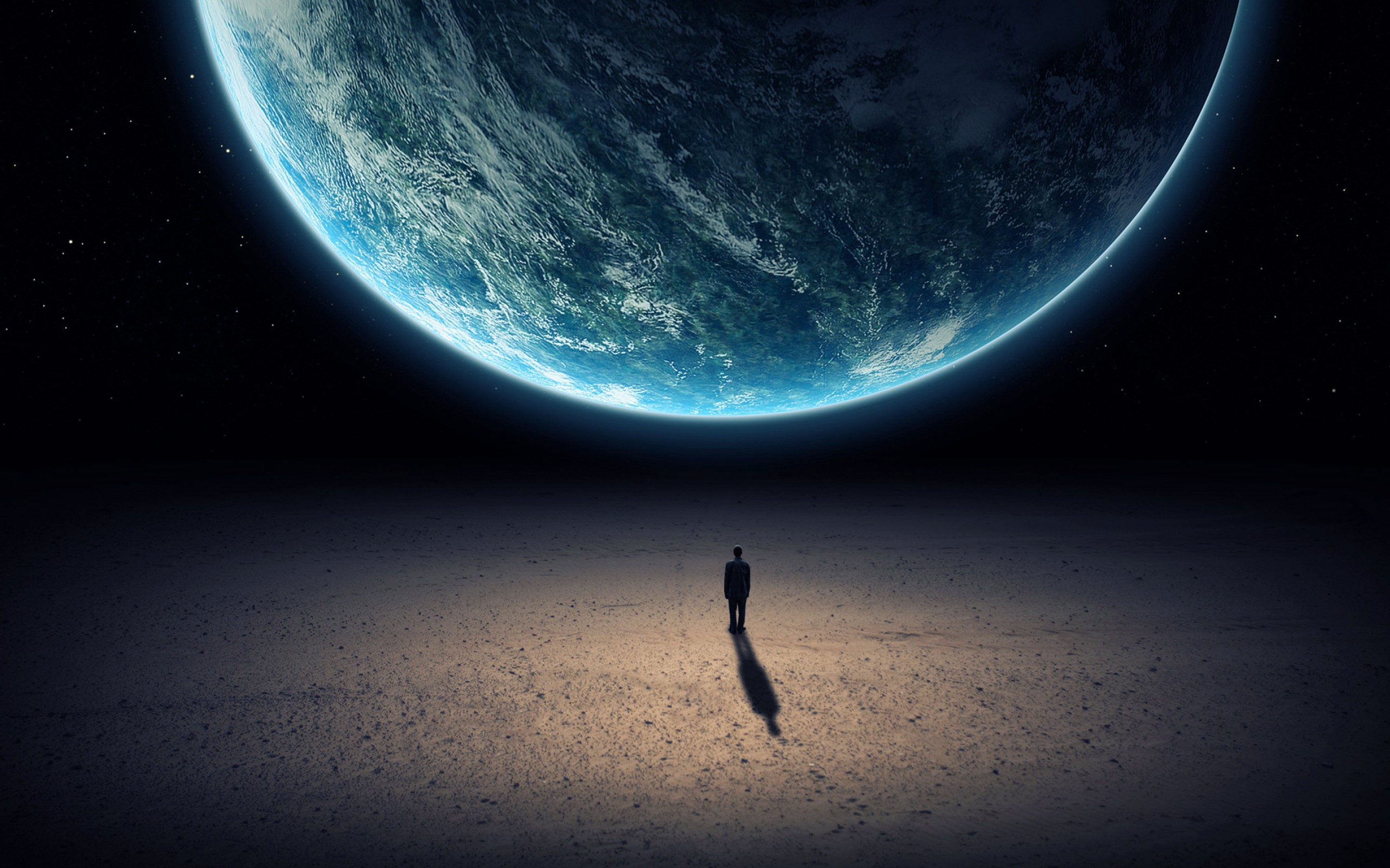 Terra, Pianeta, Silhouette, Spazio, 2K, sfondo per PC e portatile