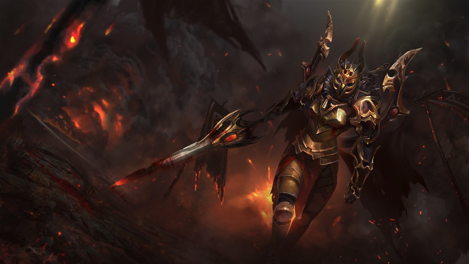 Dota 2, Lancia, Fuoco, Full HD, sfondo per PC