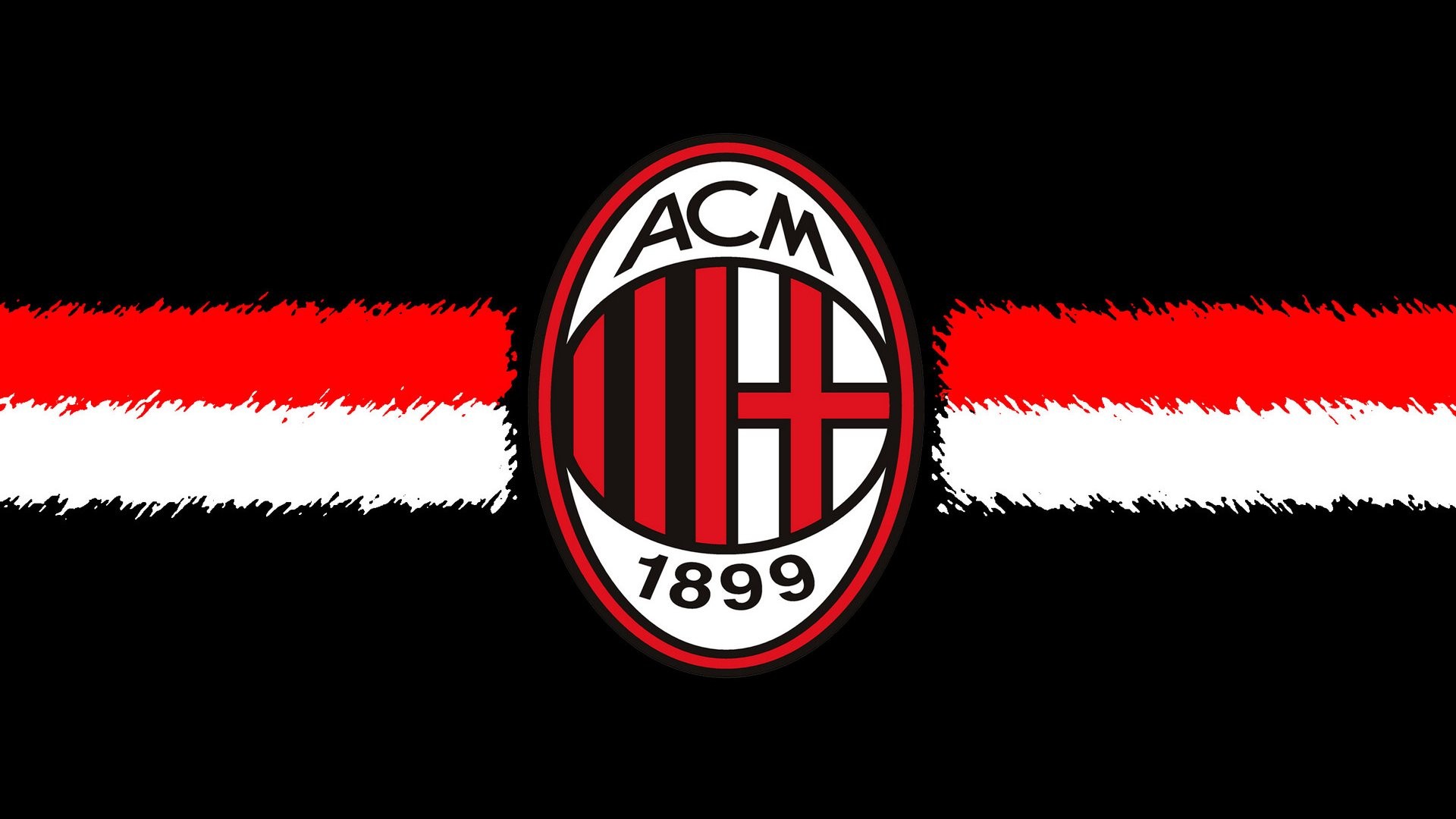 Stemma AC Milan, AC Milan, 1899, Sfondo nero, 1920x1080, wallpaper desktop