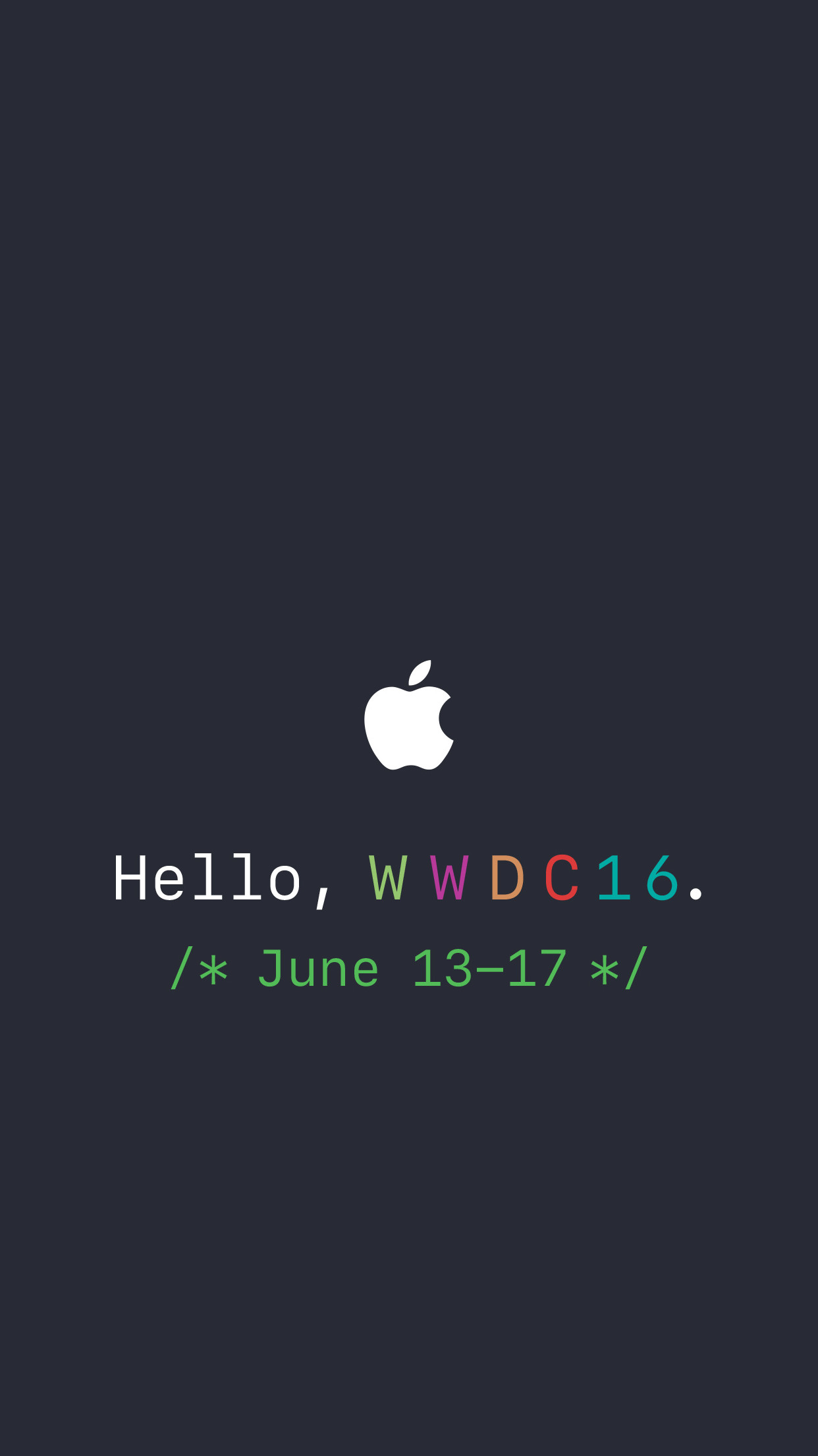 WWDC16, Logo Apple, Codice, Sfondo scuro, wallpaper MacBook