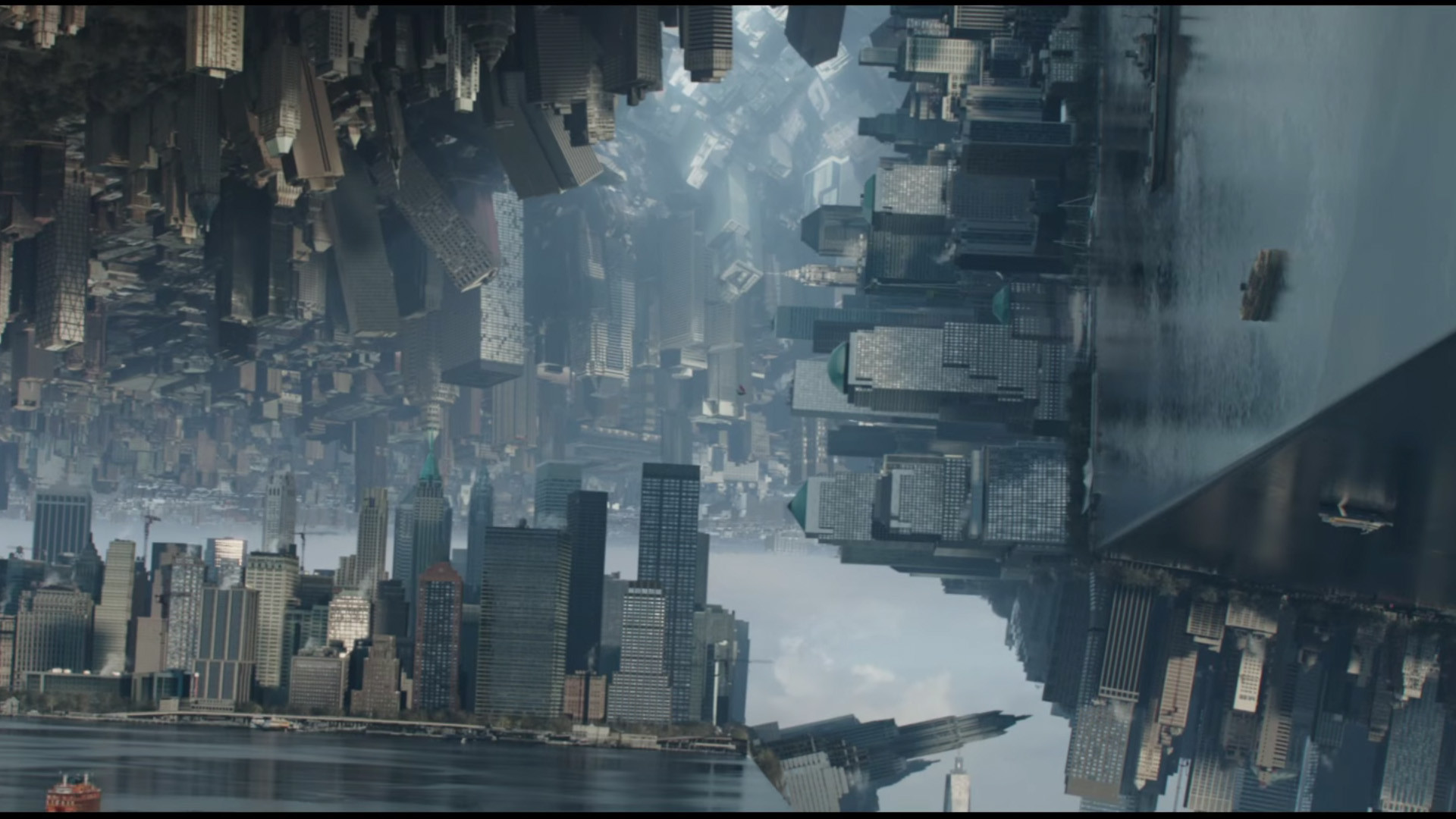 Inception, Città che si piega, Surreale, Grattacieli, Full HD 1080p, sfondo desktop