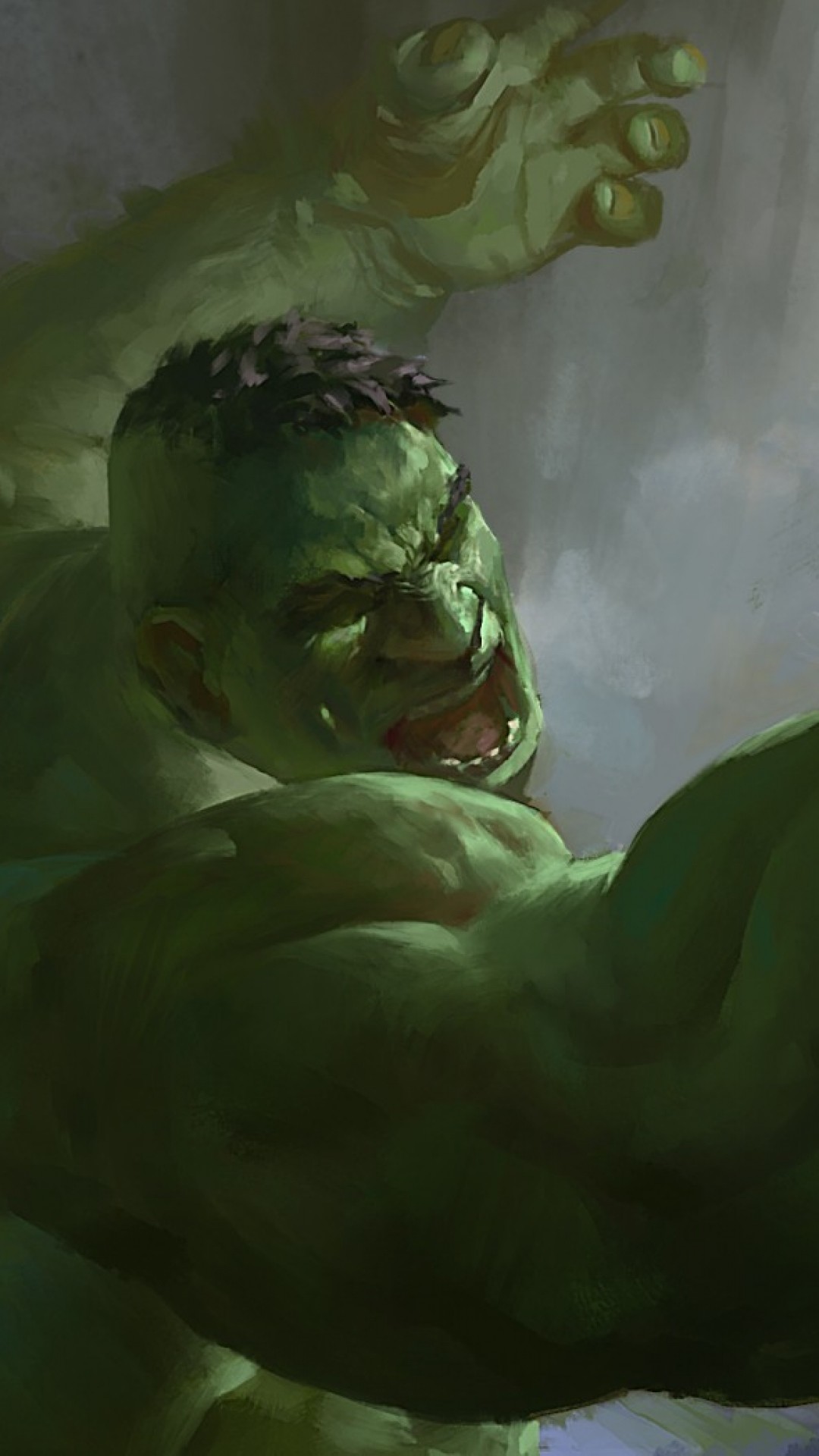 Hulk, Marvel, Dipinto, Pugno, Full HD, schermata di blocco del cellulare