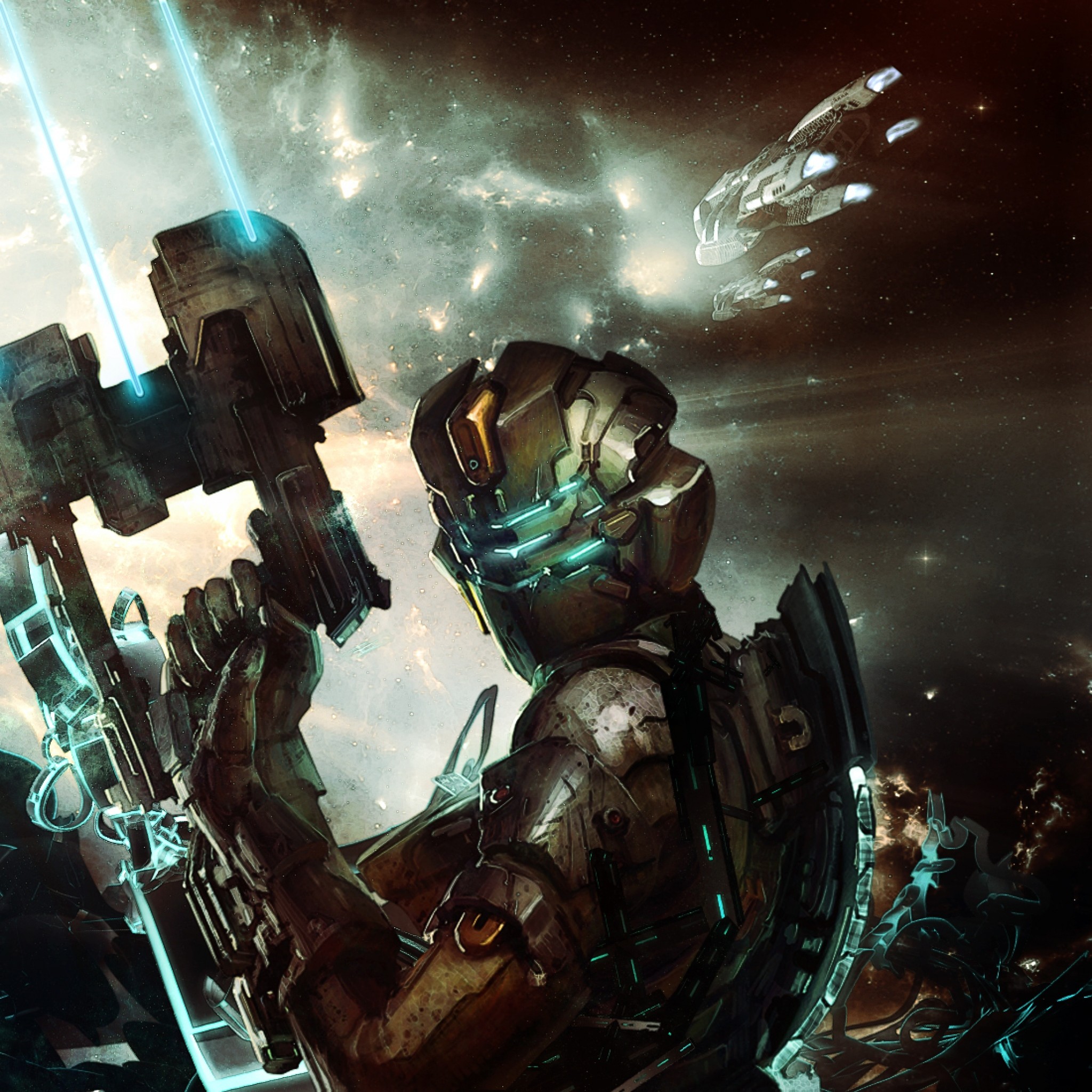 Isaac Clarke, Dead Space 2, Plasma cutter, Necromorfi, Luce ciano, schermata Home iPad